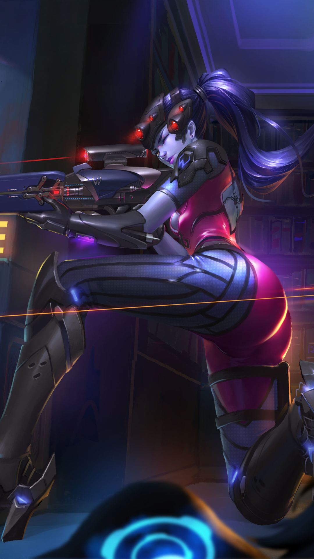 Download mobile wallpaper Overwatch, Video Game, Purple Hair, Ponytail, Widowmaker (Overwatch), Amélie Lacroix for free.
