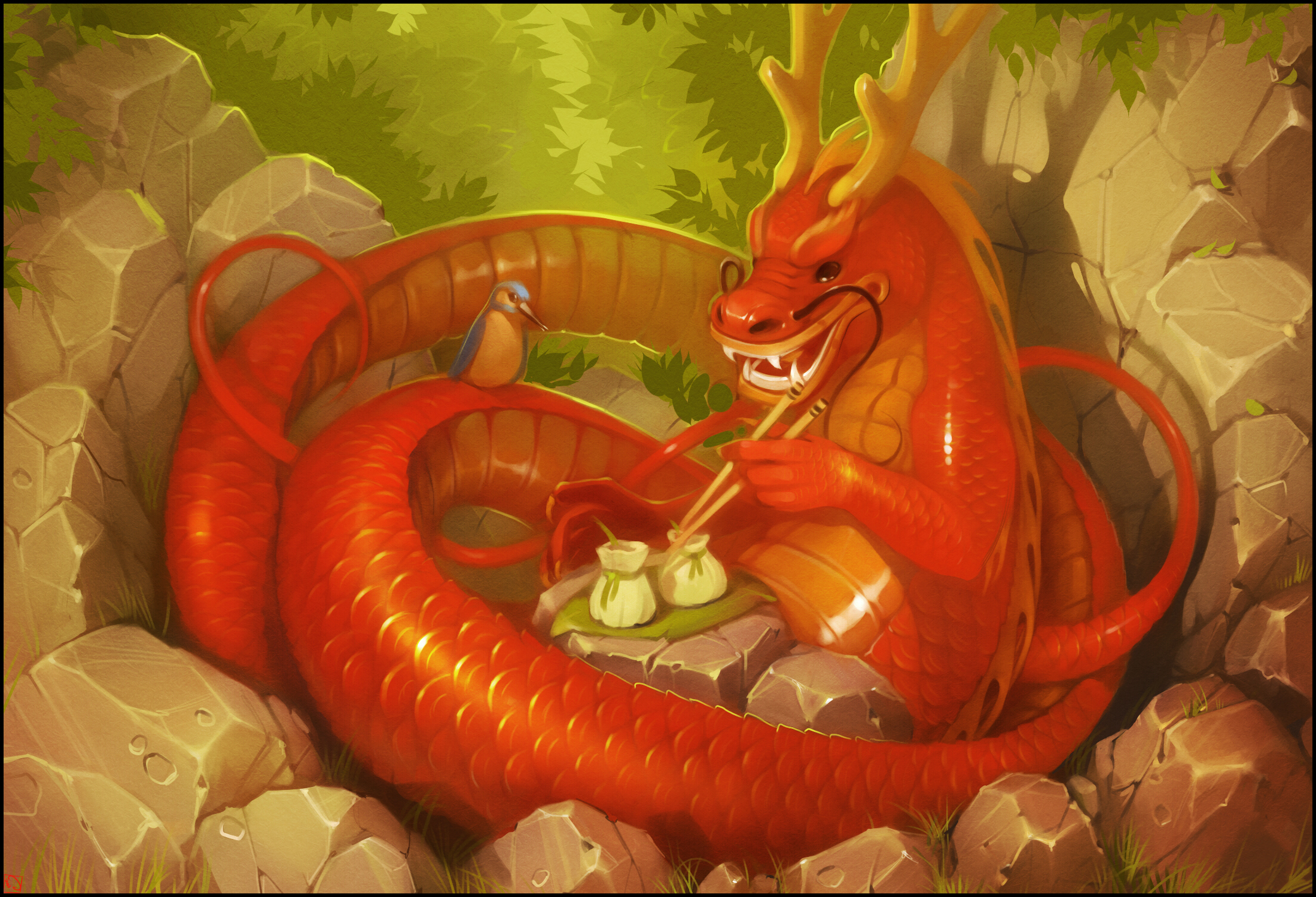 725060 descargar fondo de pantalla fantasía, dragon chino, ave, dragón: protectores de pantalla e imágenes gratis