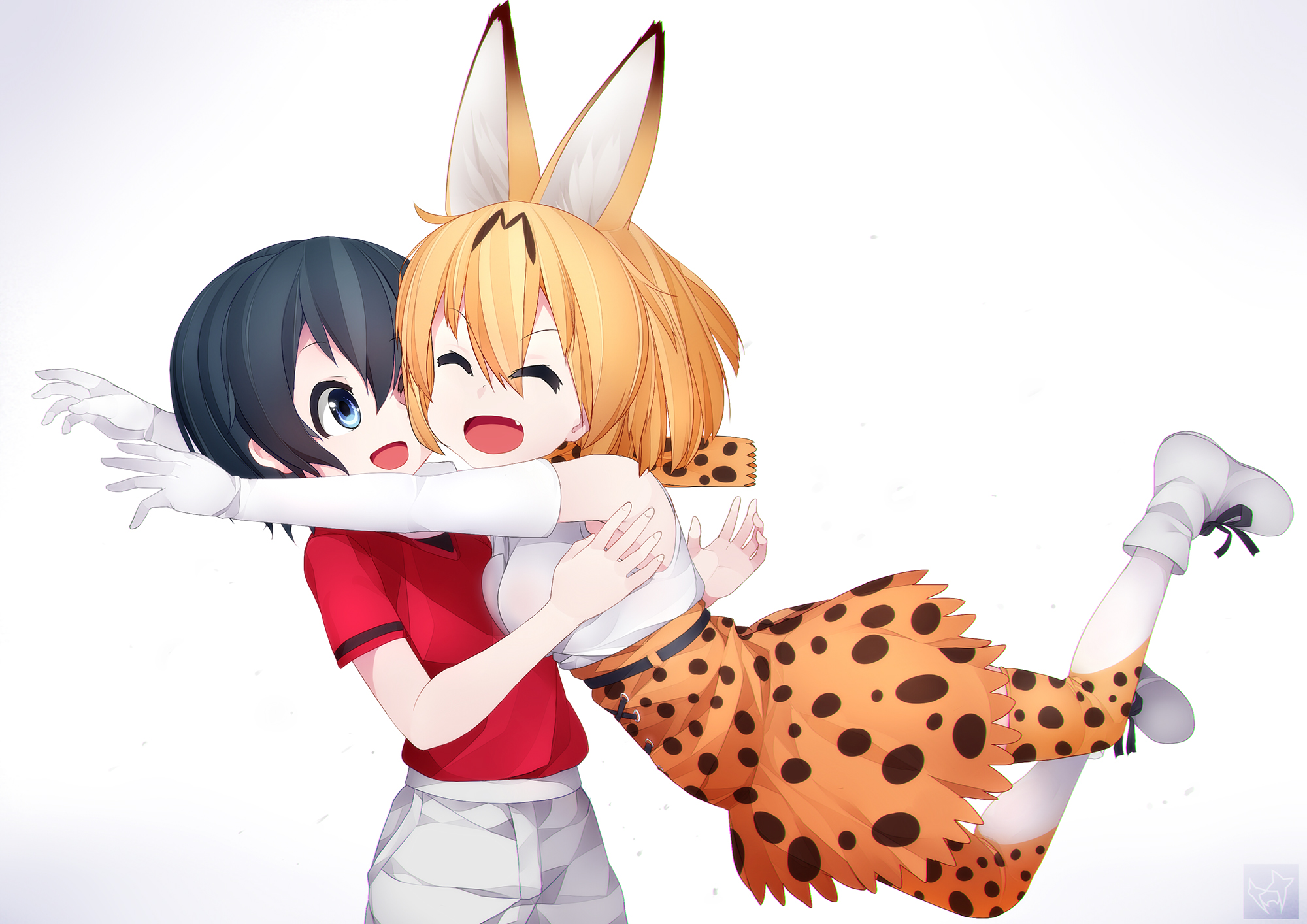 Free download wallpaper Anime, Serval (Kemono Friends), Kemono Friends, Kaban (Kemono Friends) on your PC desktop