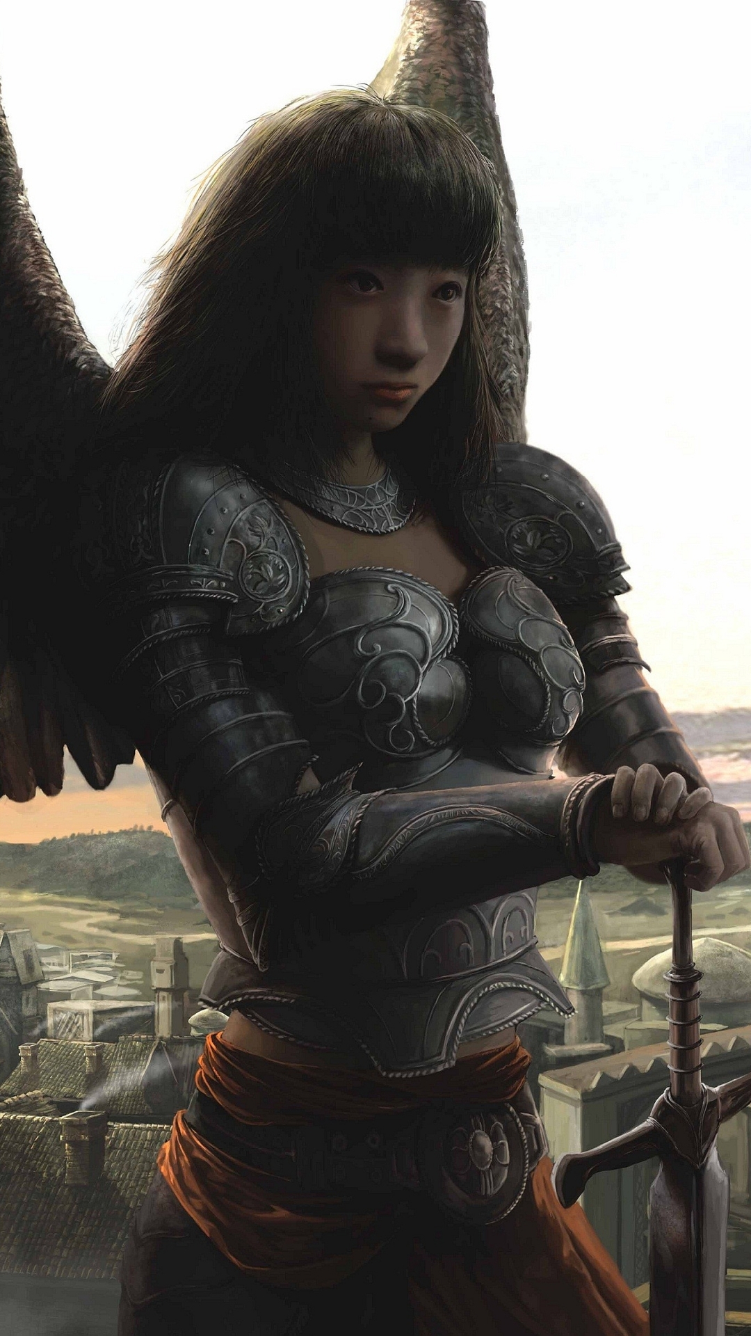 Download mobile wallpaper Fantasy, Angel Warrior for free.