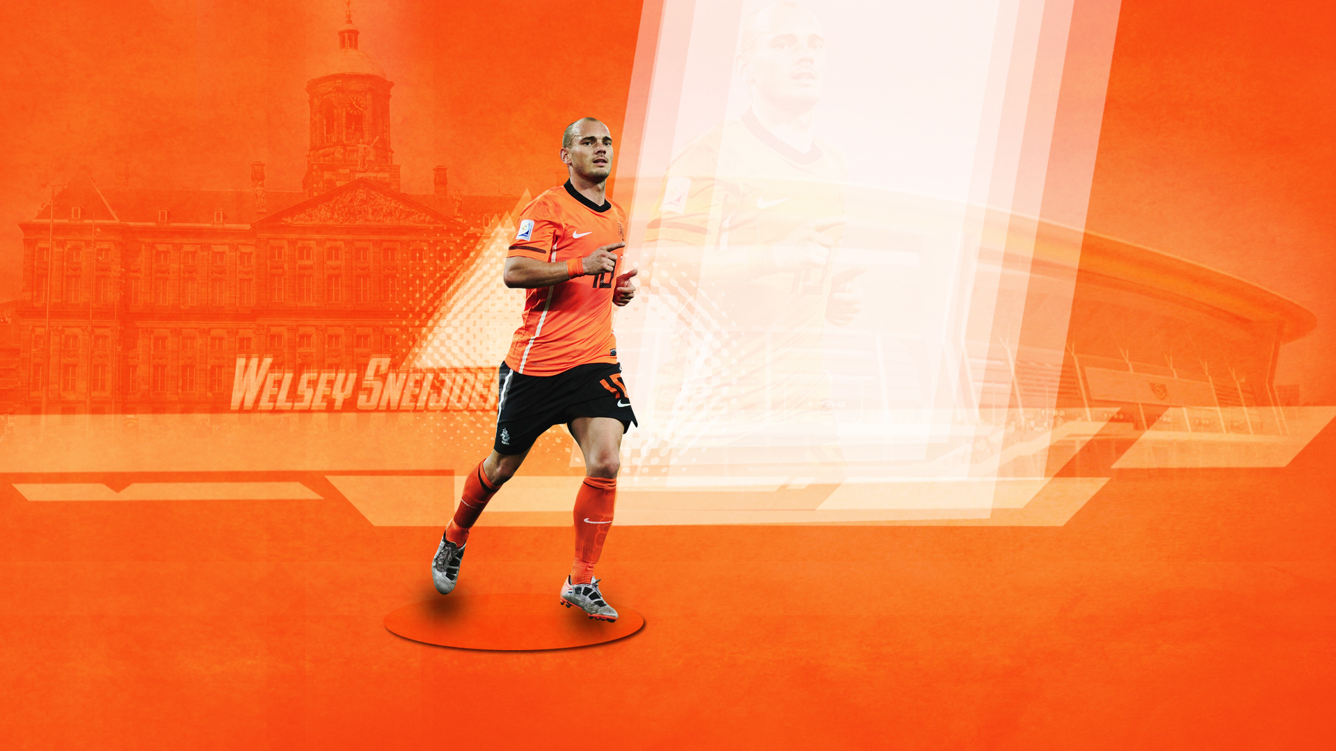 Téléchargez des papiers peints mobile Des Sports, Football, Équipe Des Pays Bas De Football, Wesley Sneijder gratuitement.