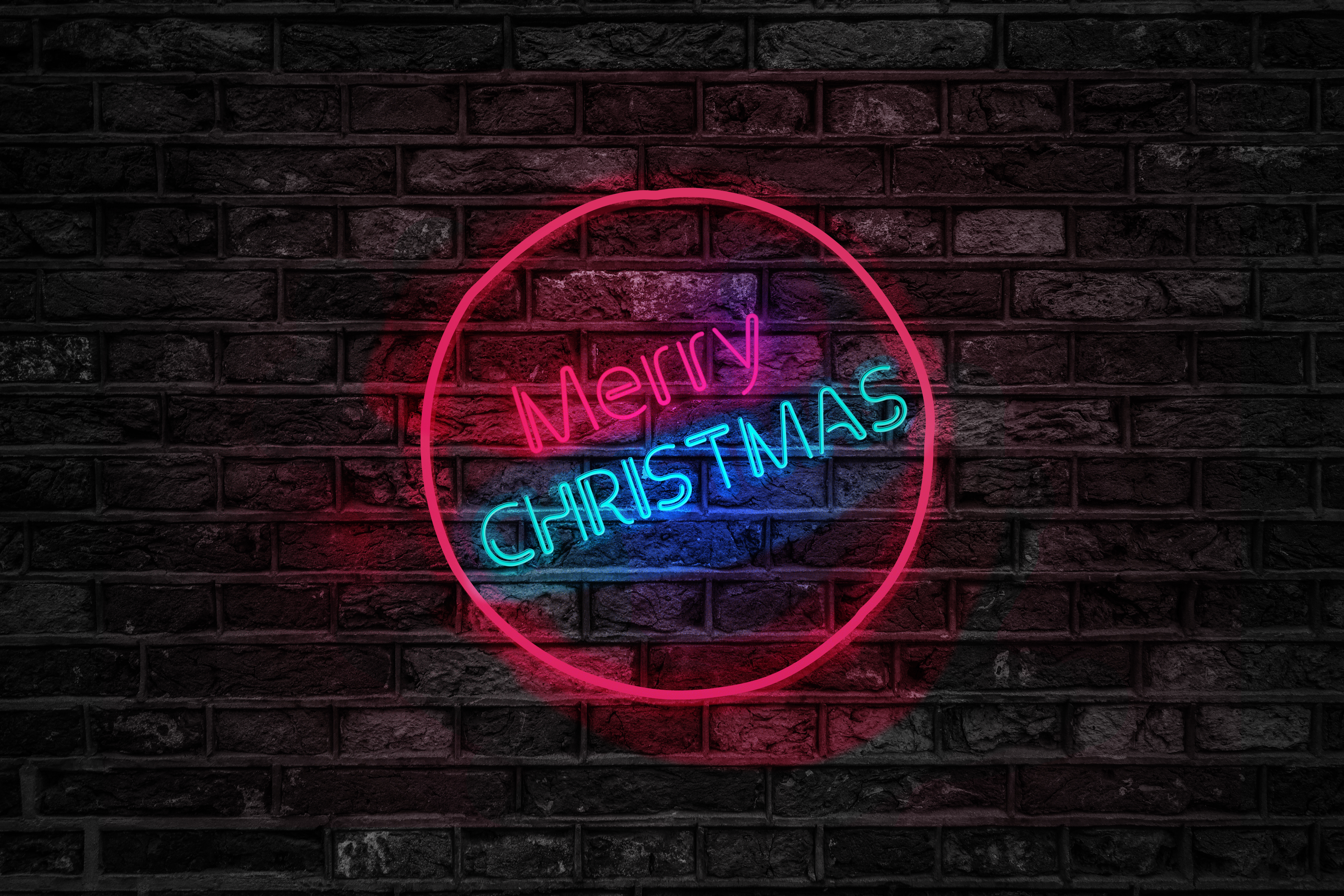 christmas, words, wall, backlight, illumination, inscription Image for desktop
