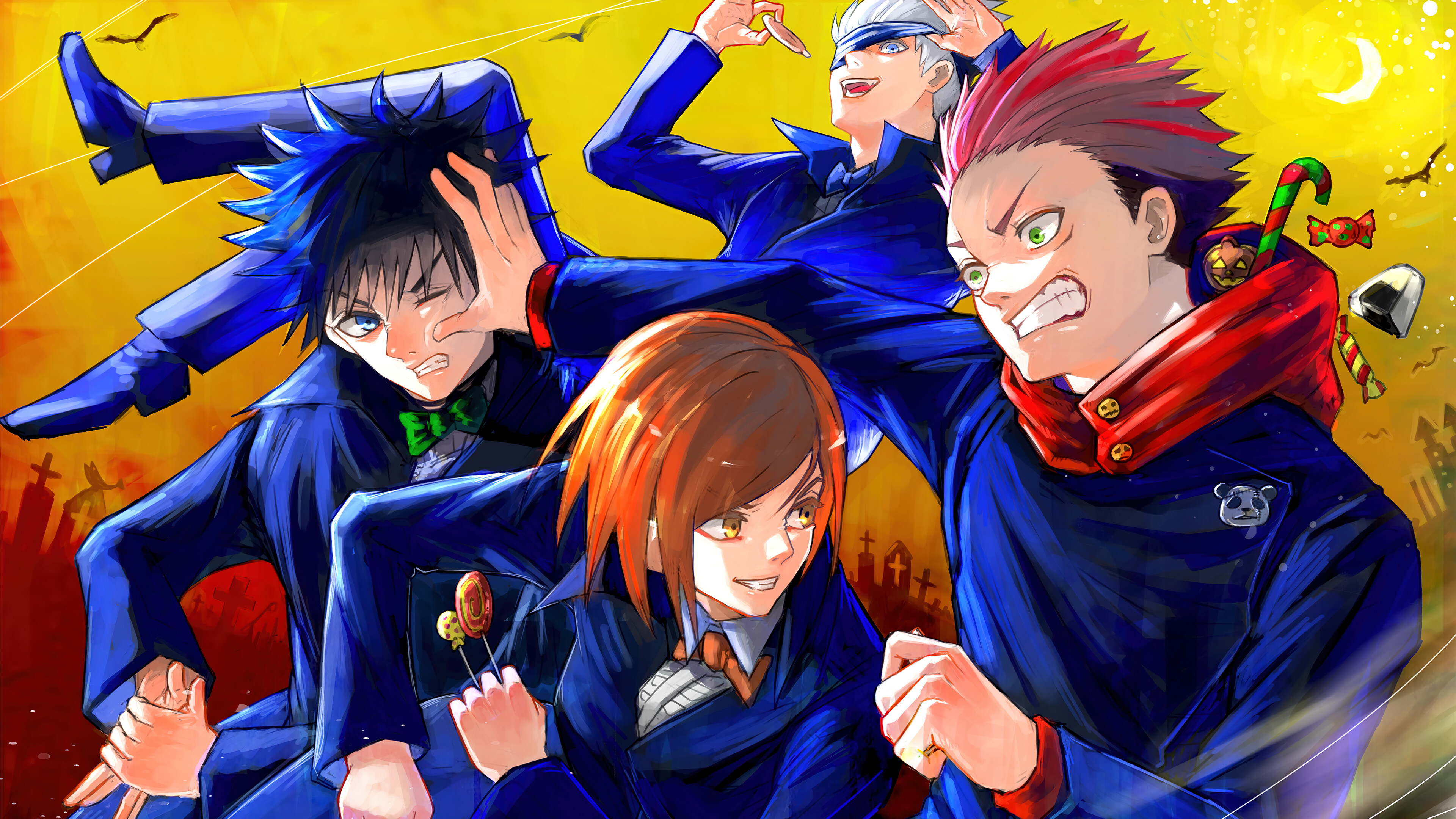 Descarga gratuita de fondo de pantalla para móvil de Animado, Megumi Fushiguro, Satoru Gojo, Yuji Itadori, Jujutsu Kaisen, Nobara Kugisaki.