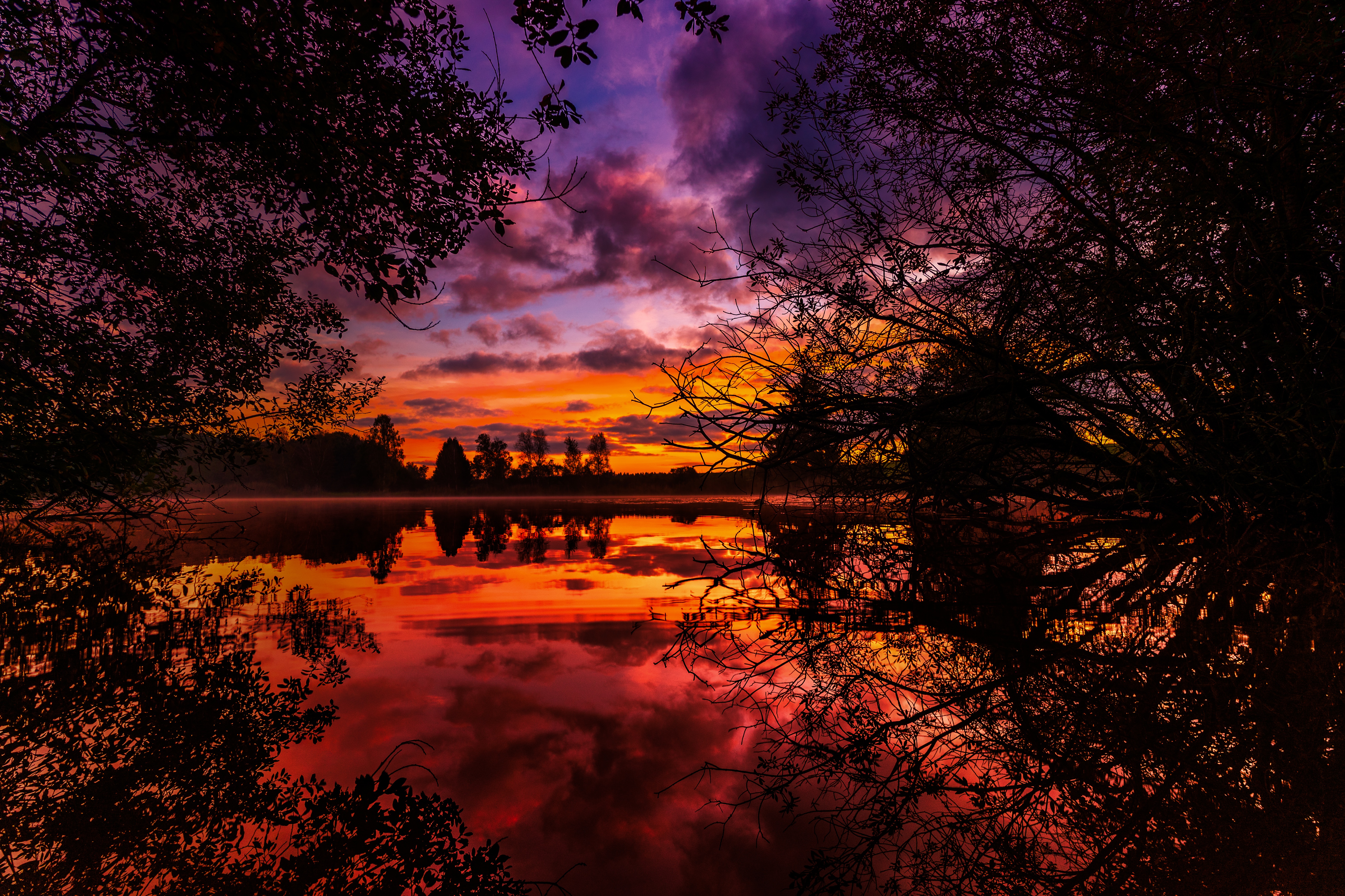 Téléchargez gratuitement l'image Lac, Arbre, Terre/nature, Lever De Soleil sur le bureau de votre PC