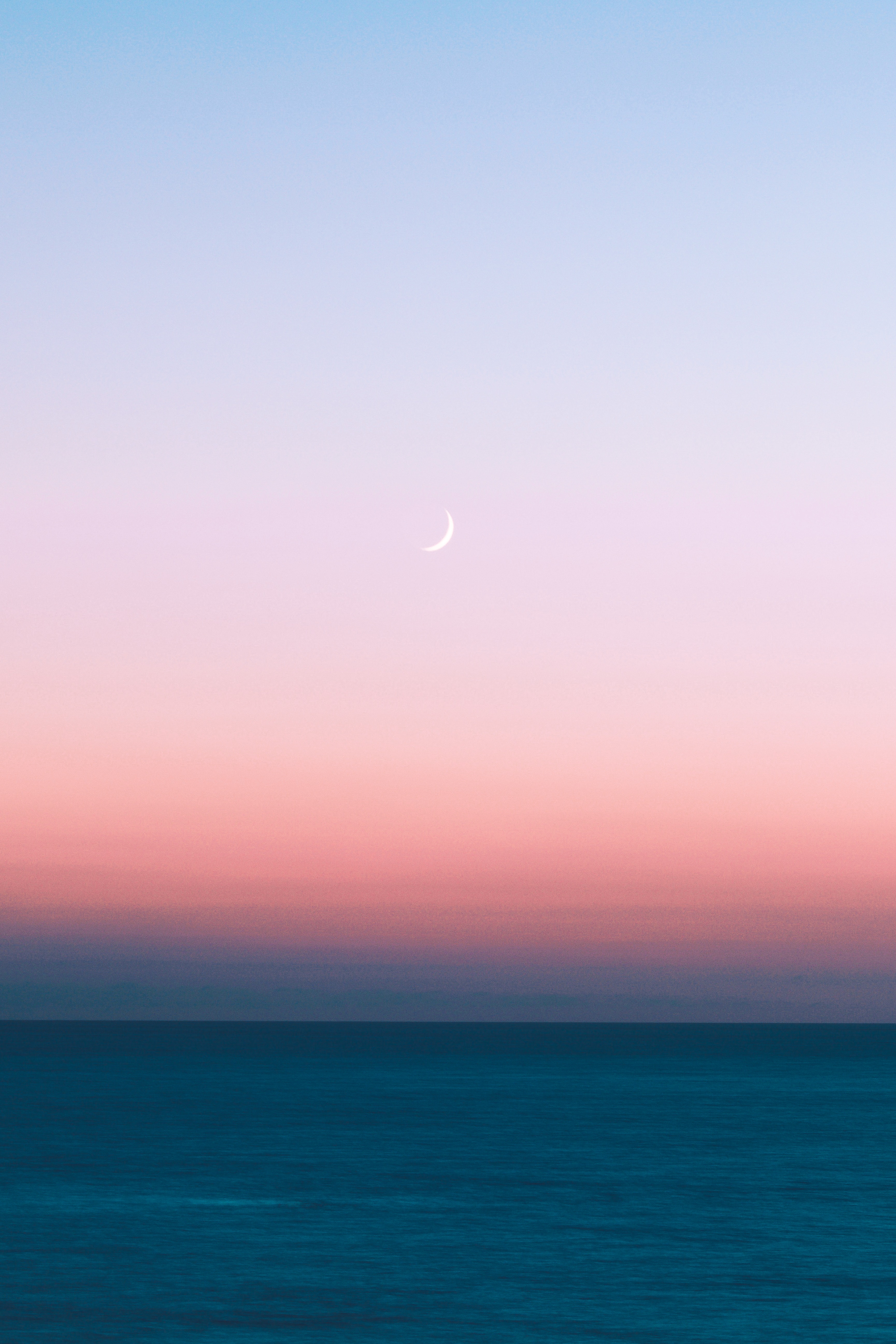 Téléchargez gratuitement l'image Nature, Crépuscule, Horizon, Mer, Lune, Paysage sur le bureau de votre PC