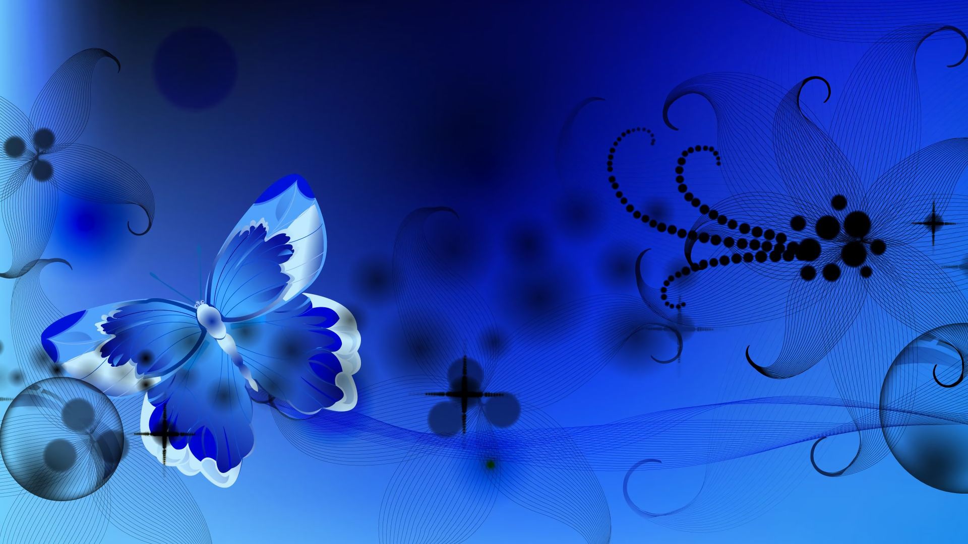 無料モバイル壁紙蝶, 青い, 芸術的をダウンロードします。