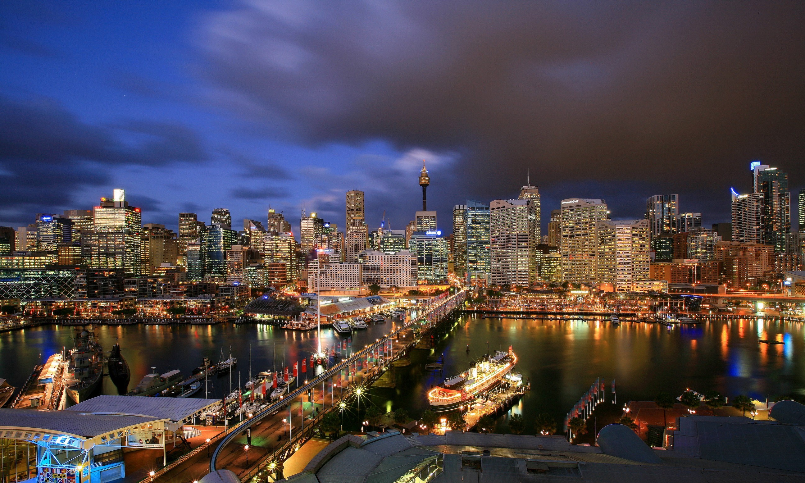 Laden Sie das Sydney, Australien, Menschengemacht, Liebling Harbor-Bild kostenlos auf Ihren PC-Desktop herunter