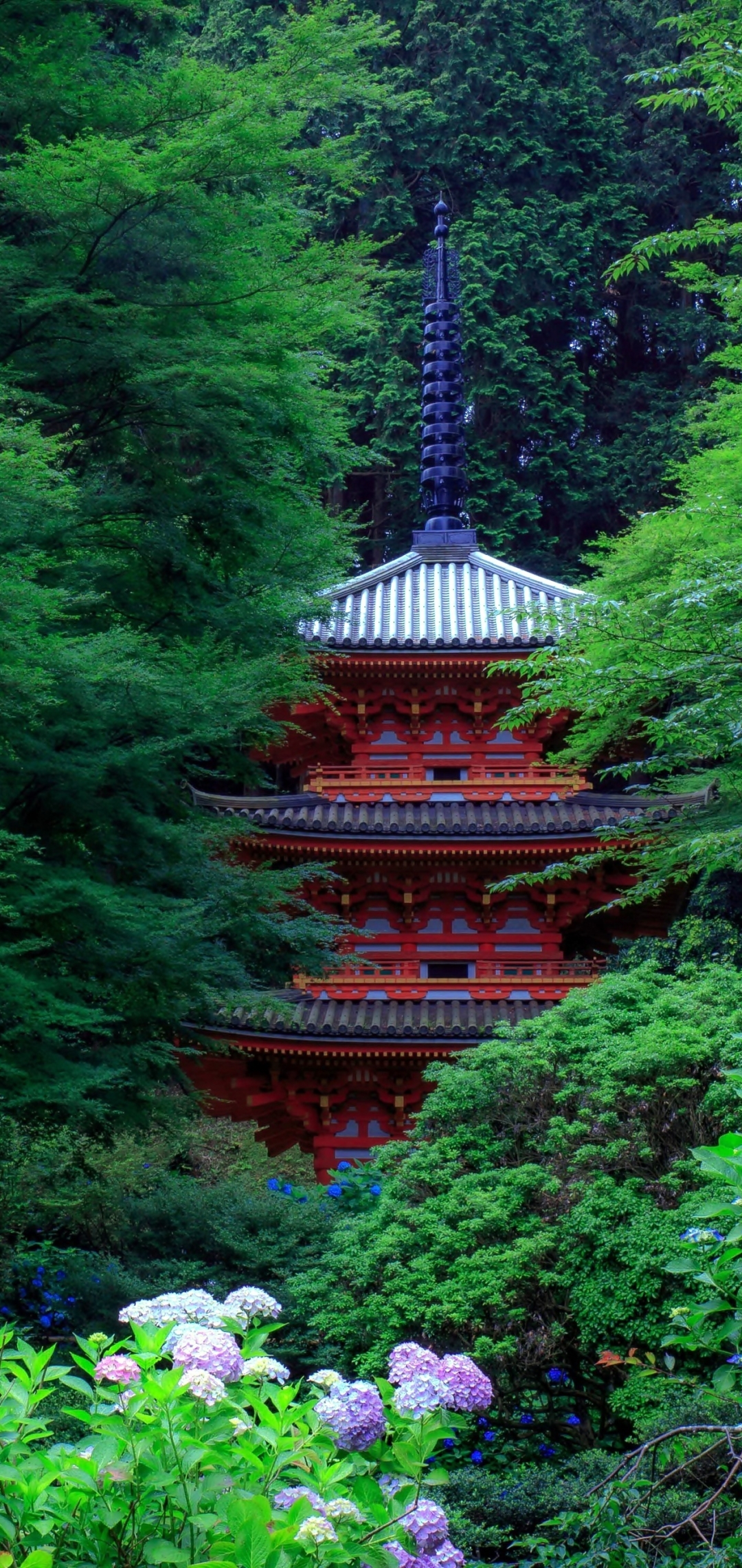 Download mobile wallpaper Pagoda, Garden, Japan, Man Made for free.