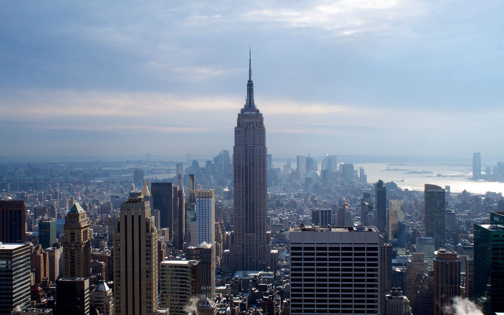 Téléchargez des papiers peints mobile Villes, Grattes Ciels, Ville, Gratte Ciel, Hiver, Empire State Building, New York gratuitement.