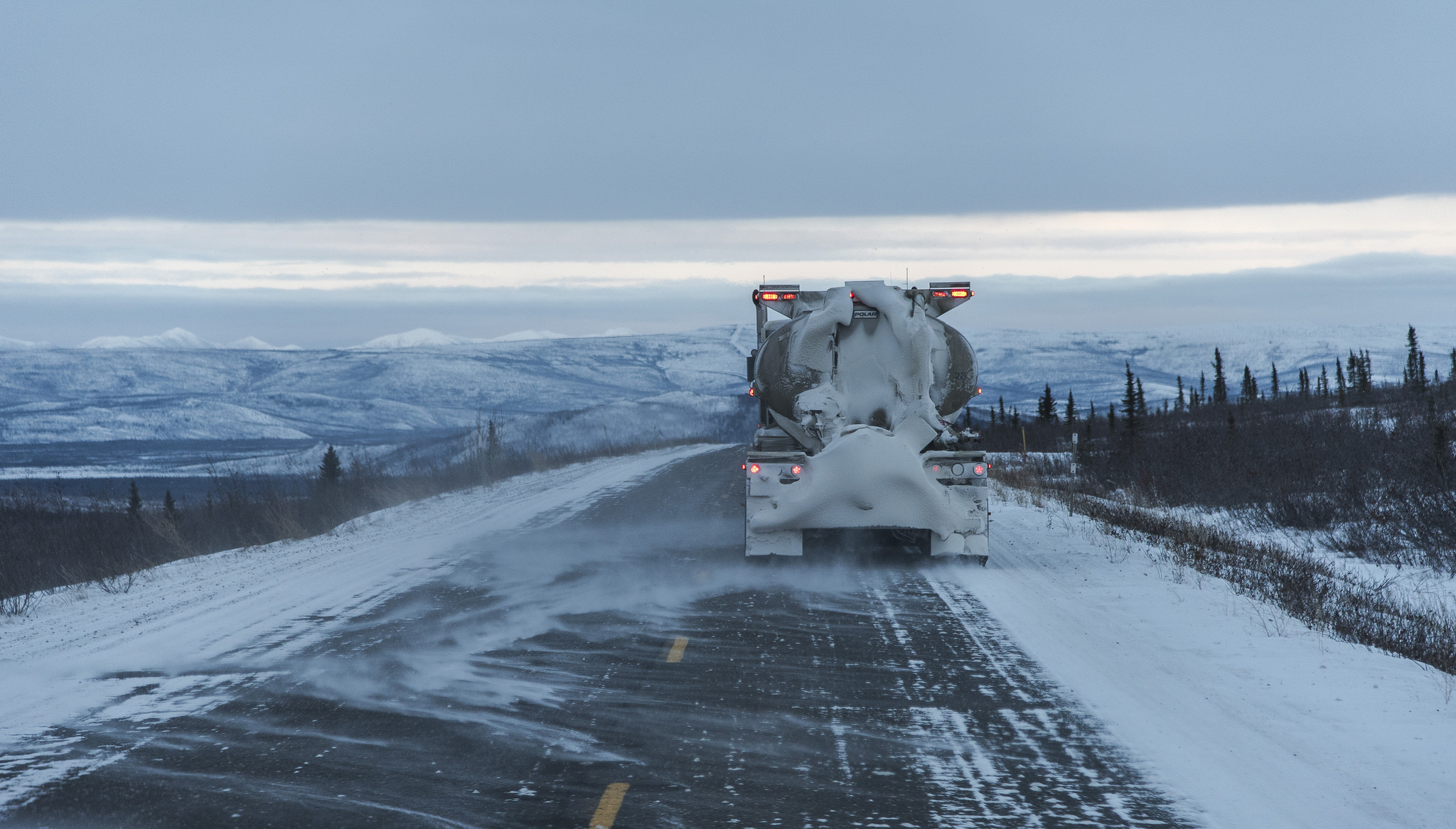 Download mobile wallpaper Snow, Truck, Alaska, Vehicles for free.