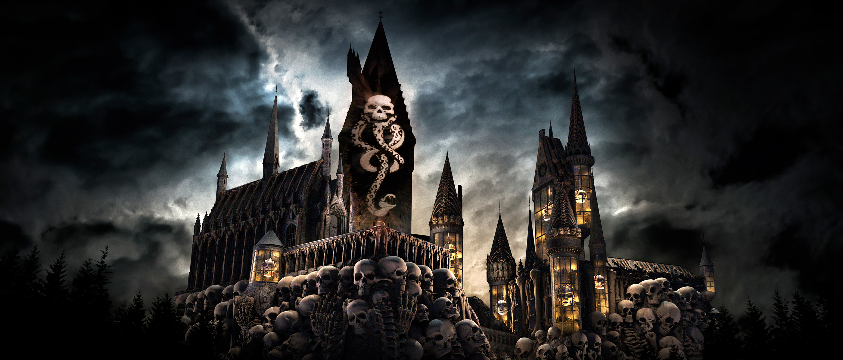 skull, movie, harry potter, hogwarts castle