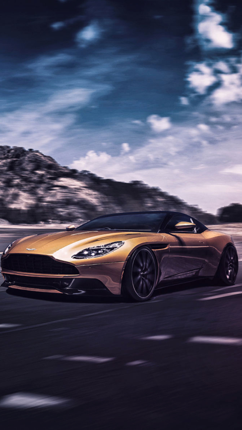 Download mobile wallpaper Aston Martin, Cat, Supercar, Aston Martin Db11, Vehicle, Vehicles, Orange Car for free.
