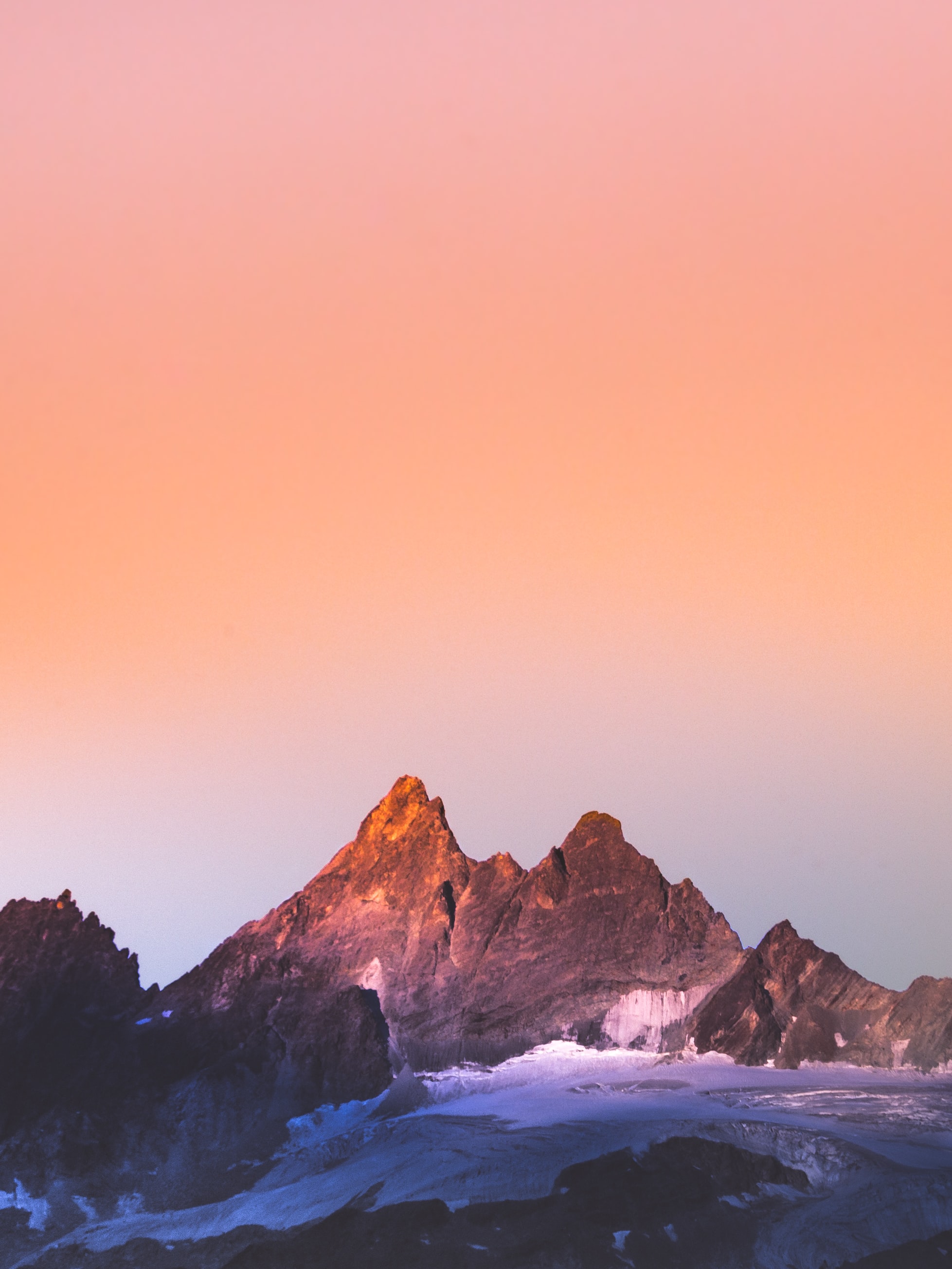 Download mobile wallpaper Snow, Dusk, Nature, Twilight, Mountain, Evening, Landscape for free.
