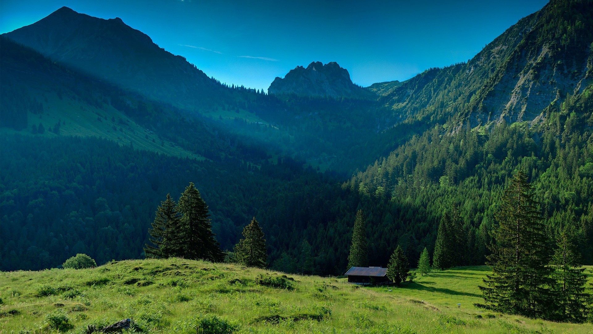 PCデスクトップに風景, 山脈, 草, 自然画像を無料でダウンロード