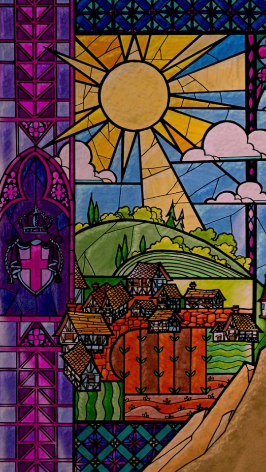 Download mobile wallpaper Colors, Colorful, Artistic, Stained Glass, Castle for free.
