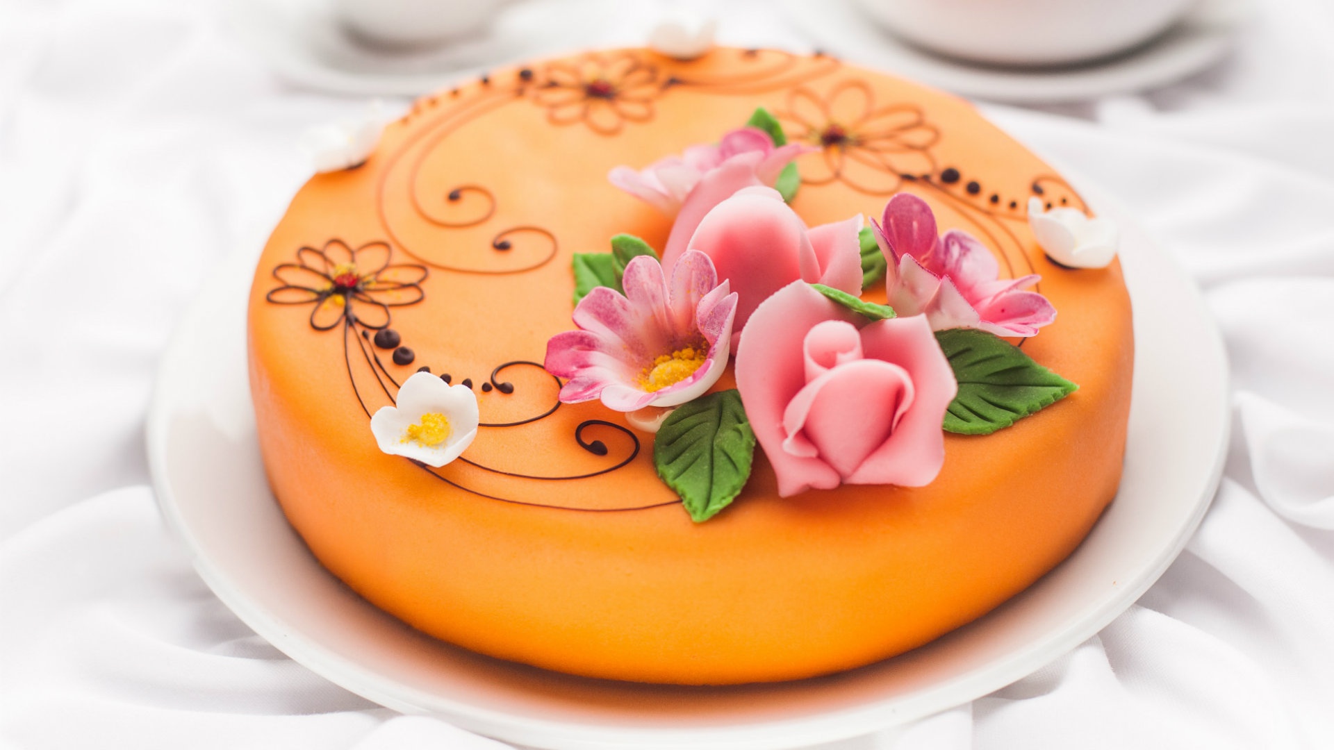Download mobile wallpaper Food, Flower, Cake, Pastry for free.