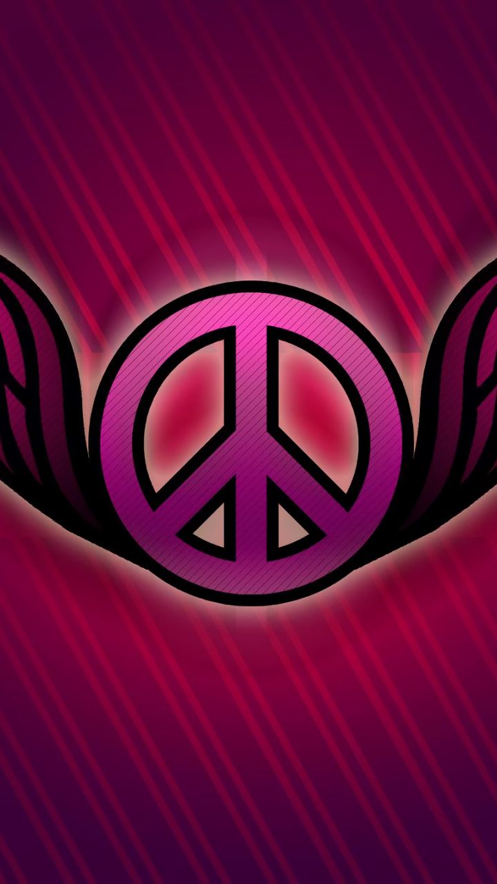 Download mobile wallpaper Pink, Wings, Symbol, Artistic, Peace for free.