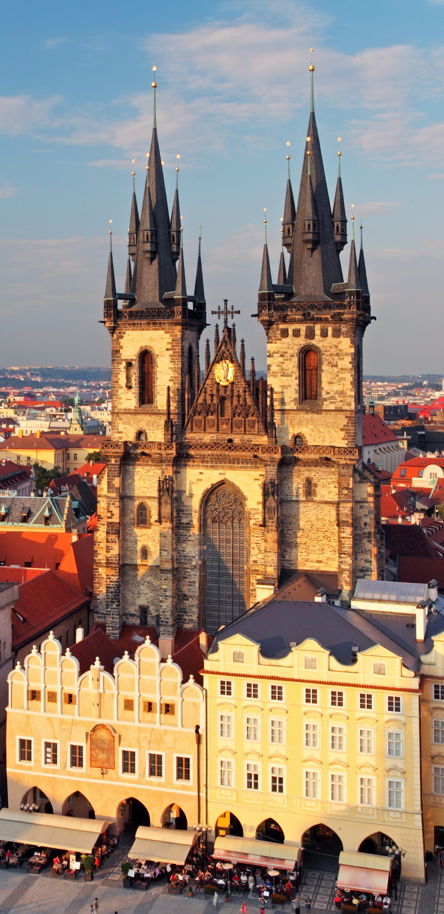 Laden Sie das Städte, Stadt, Haus, Quadrat, Stadtbild, Prag, Tschechien, Tschechische Republik, Menschengemacht, Großstadt, Teyn Kirche-Bild kostenlos auf Ihren PC-Desktop herunter