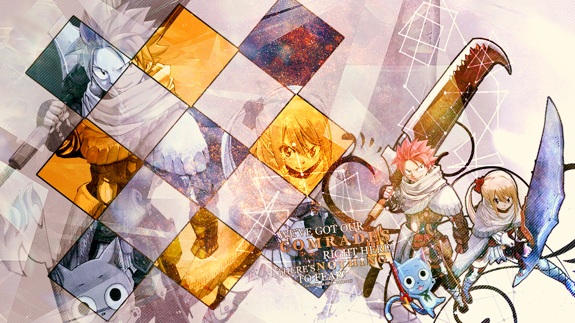 Handy-Wallpaper Animes, Fairy Tail, Lucy Heartfilia, Natsu Dragneel, Glücklich (Fairy Tail) kostenlos herunterladen.