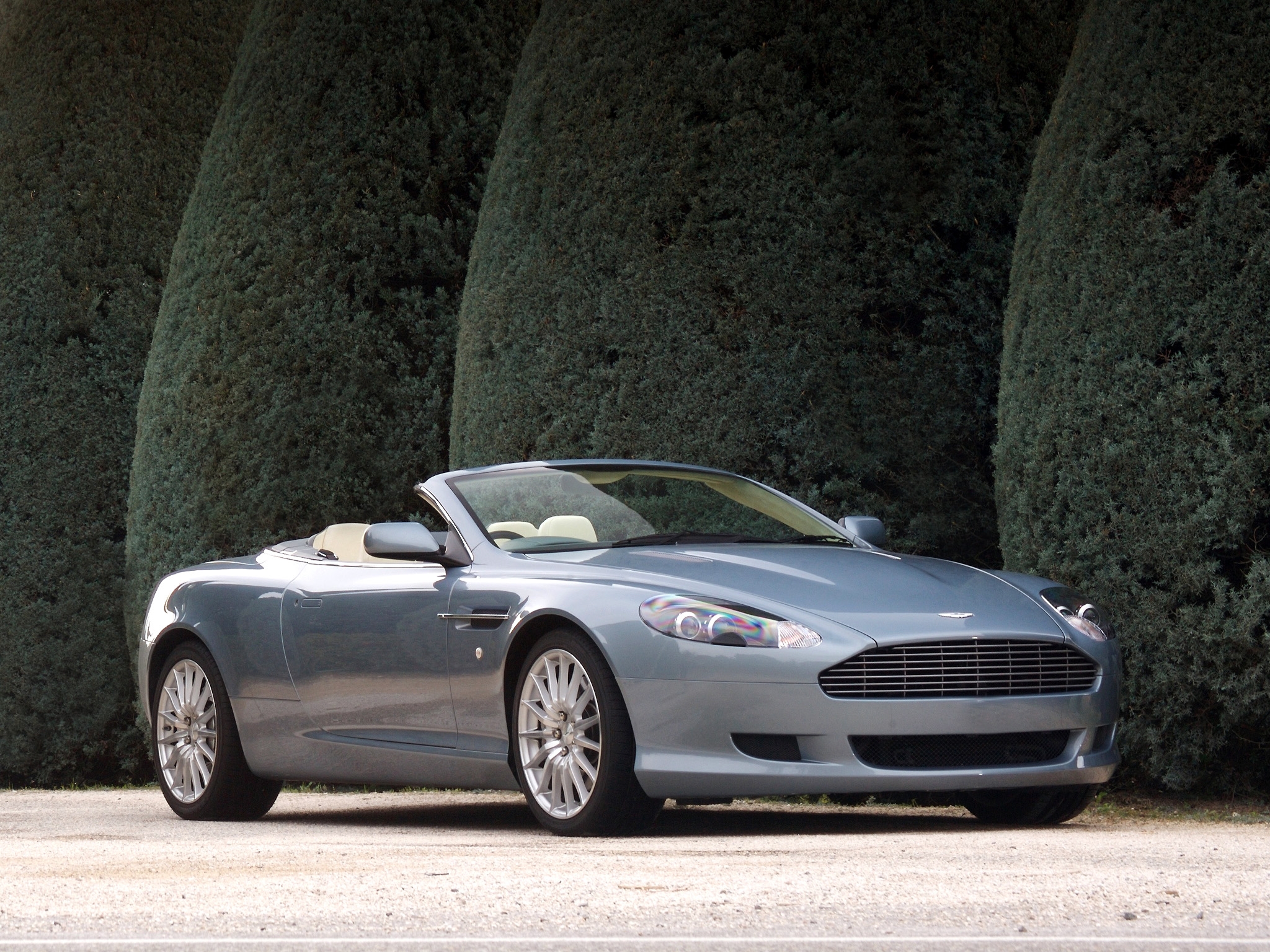 Windows Backgrounds aston martin, auto, cars, blue, side view, style, shrubs, 2004, db9