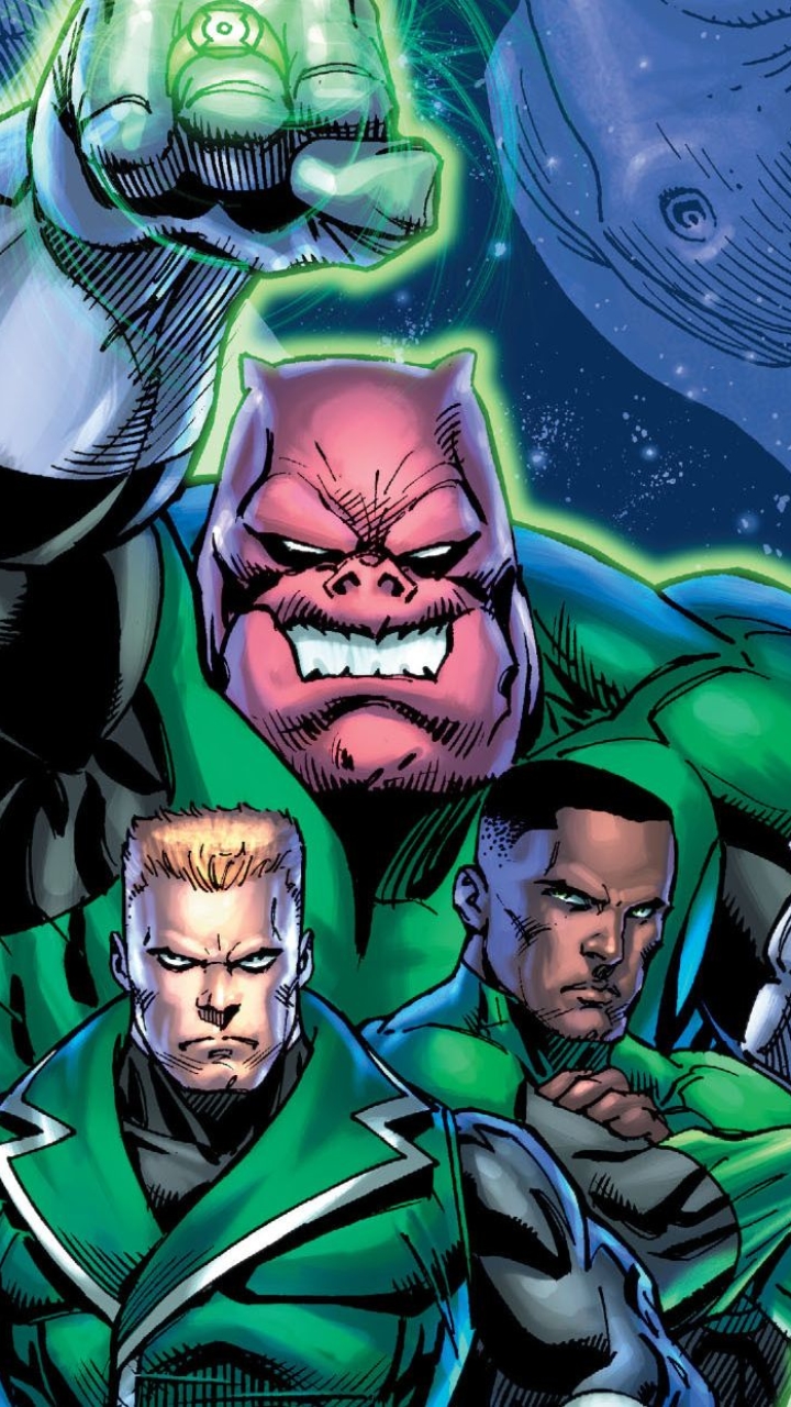 Baixar papel de parede para celular de História Em Quadrinhos, Lanterna Verde, Kilowog (Dc Comics), John Stewart (Lanterna Verde), Guy Gardner, Tropa Dos Lanternas Verdes gratuito.