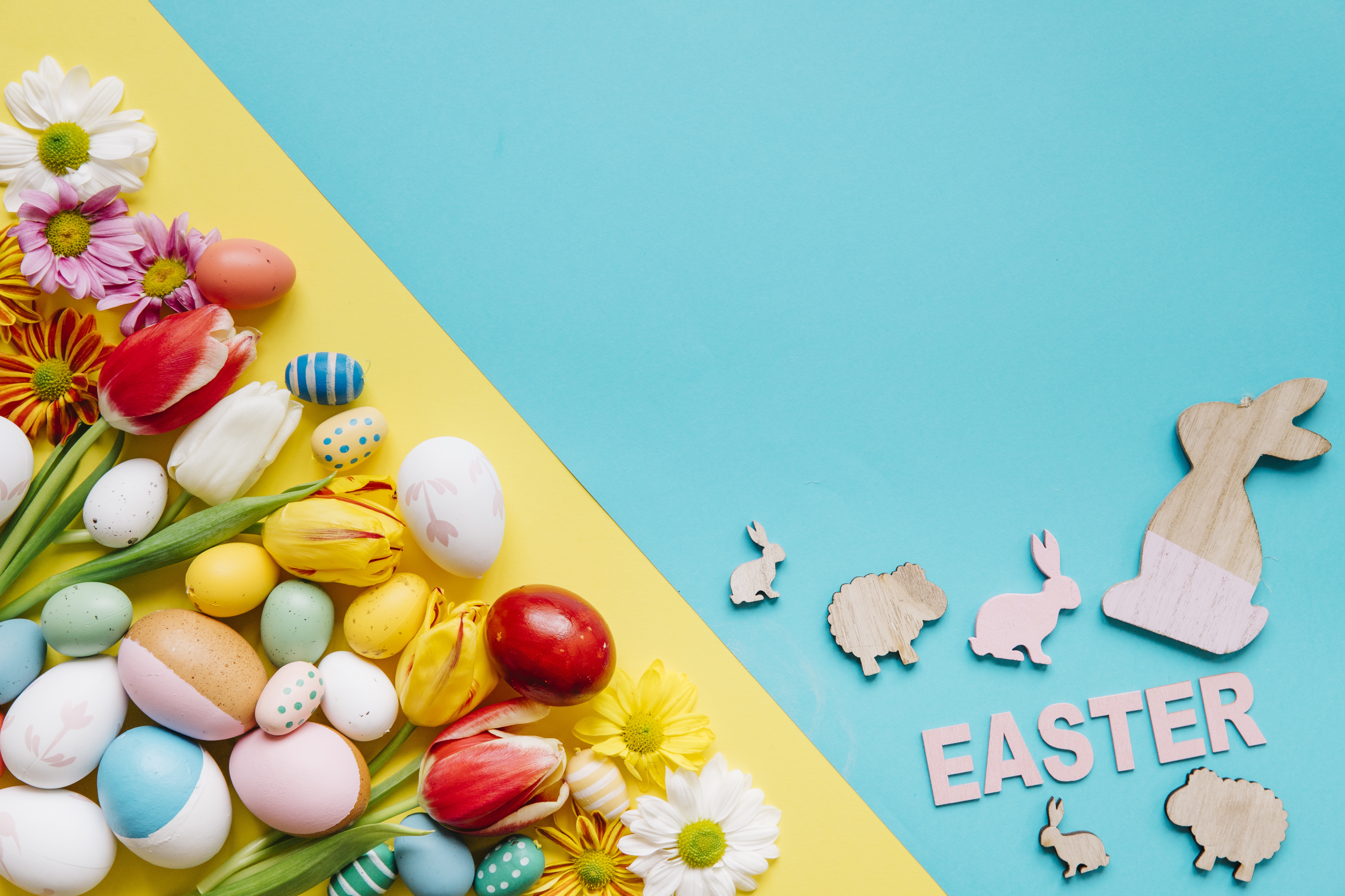 Laden Sie das Feiertage, Ostern, Blume, Frühling, Hühnerei-Bild kostenlos auf Ihren PC-Desktop herunter