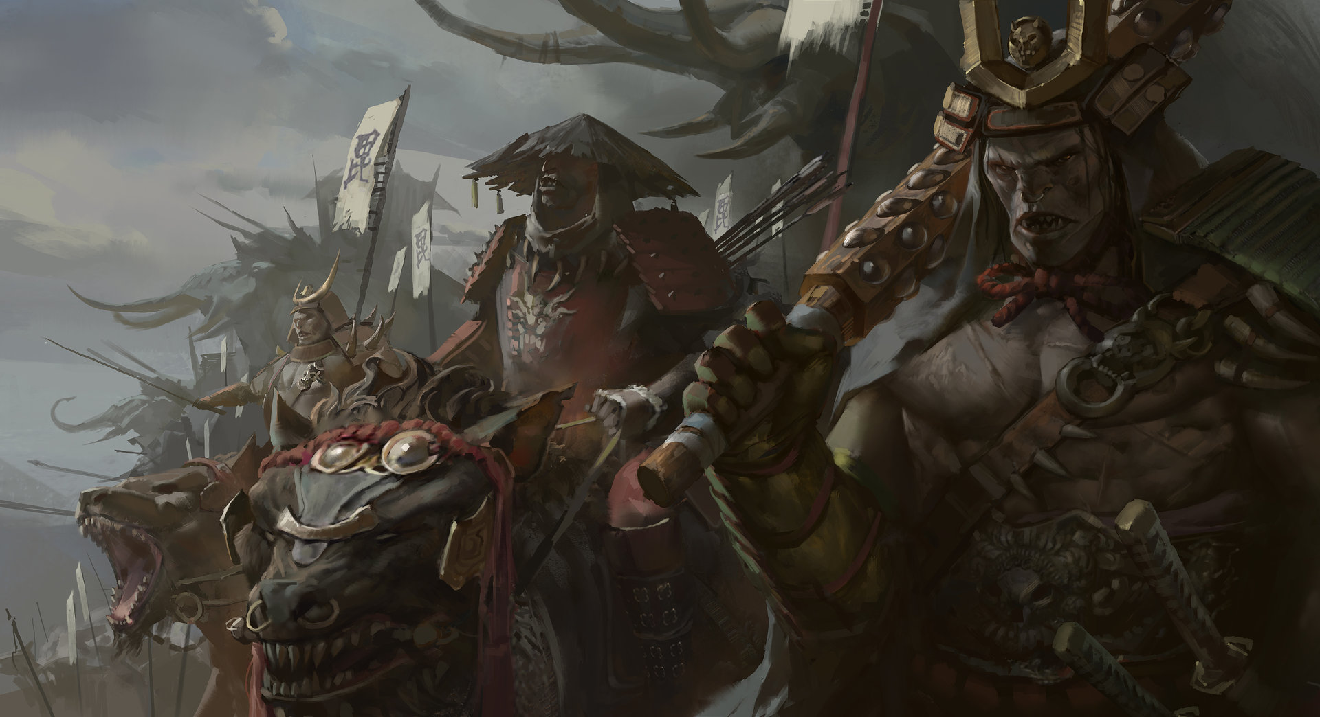 Free download wallpaper Fantasy, Warrior, Samurai, Orc on your PC desktop