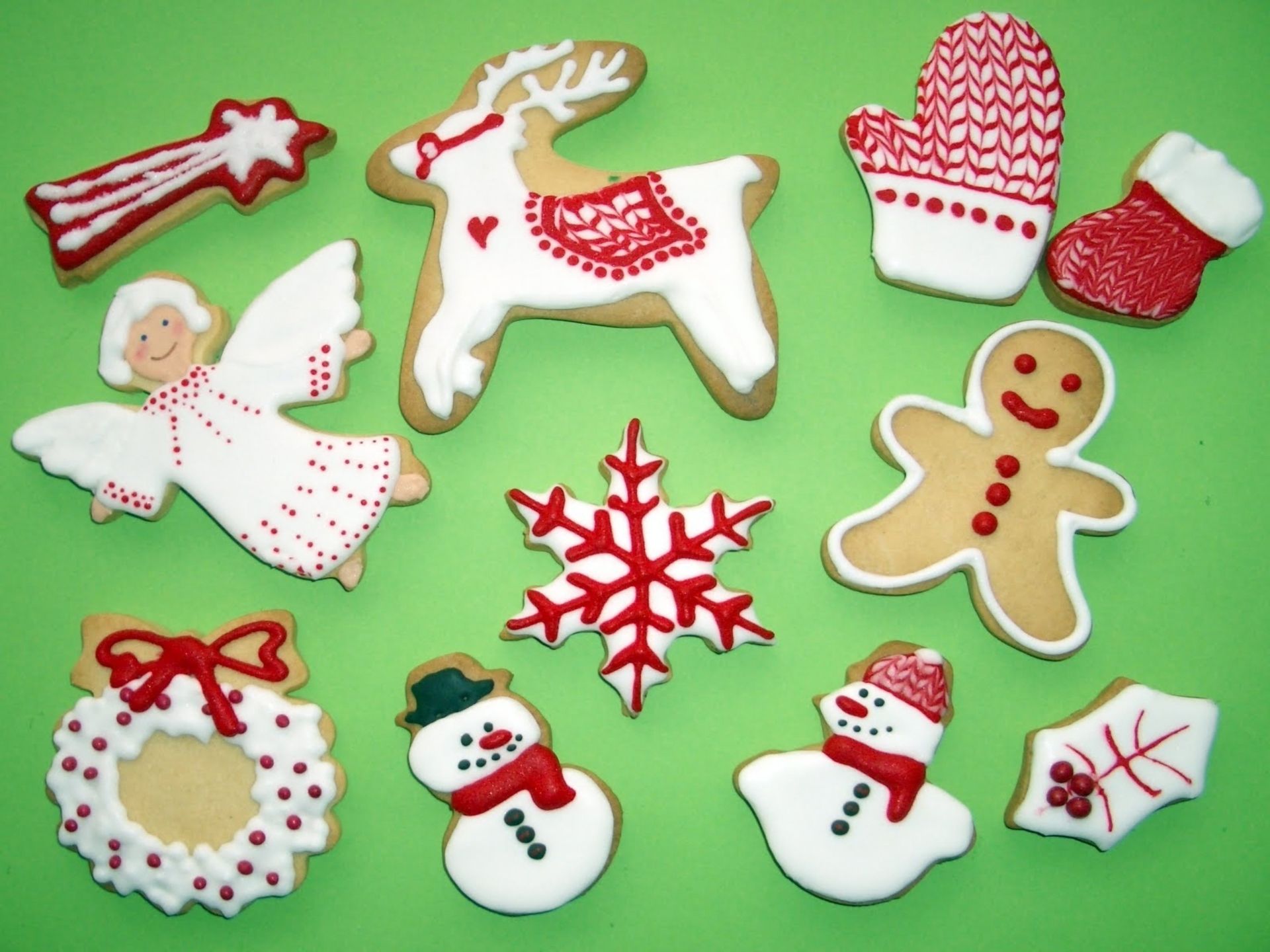 Download mobile wallpaper Food, Snowman, Christmas, Angel, Snowflake, Gingerbread, Cookie, Reindeer for free.