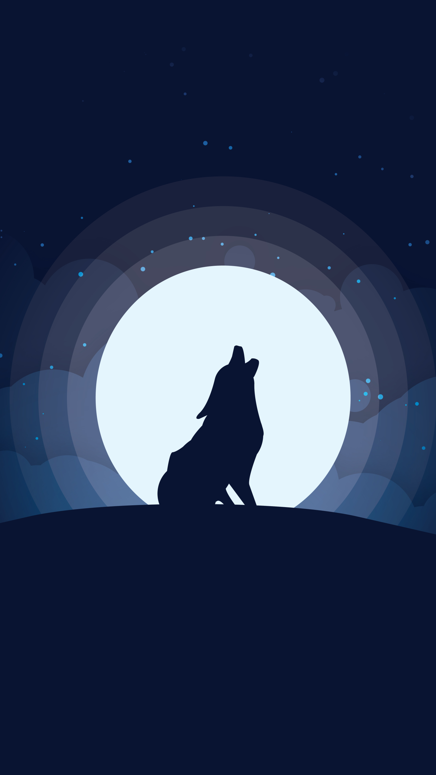 animal, wolf, howling, moon, night, wolves