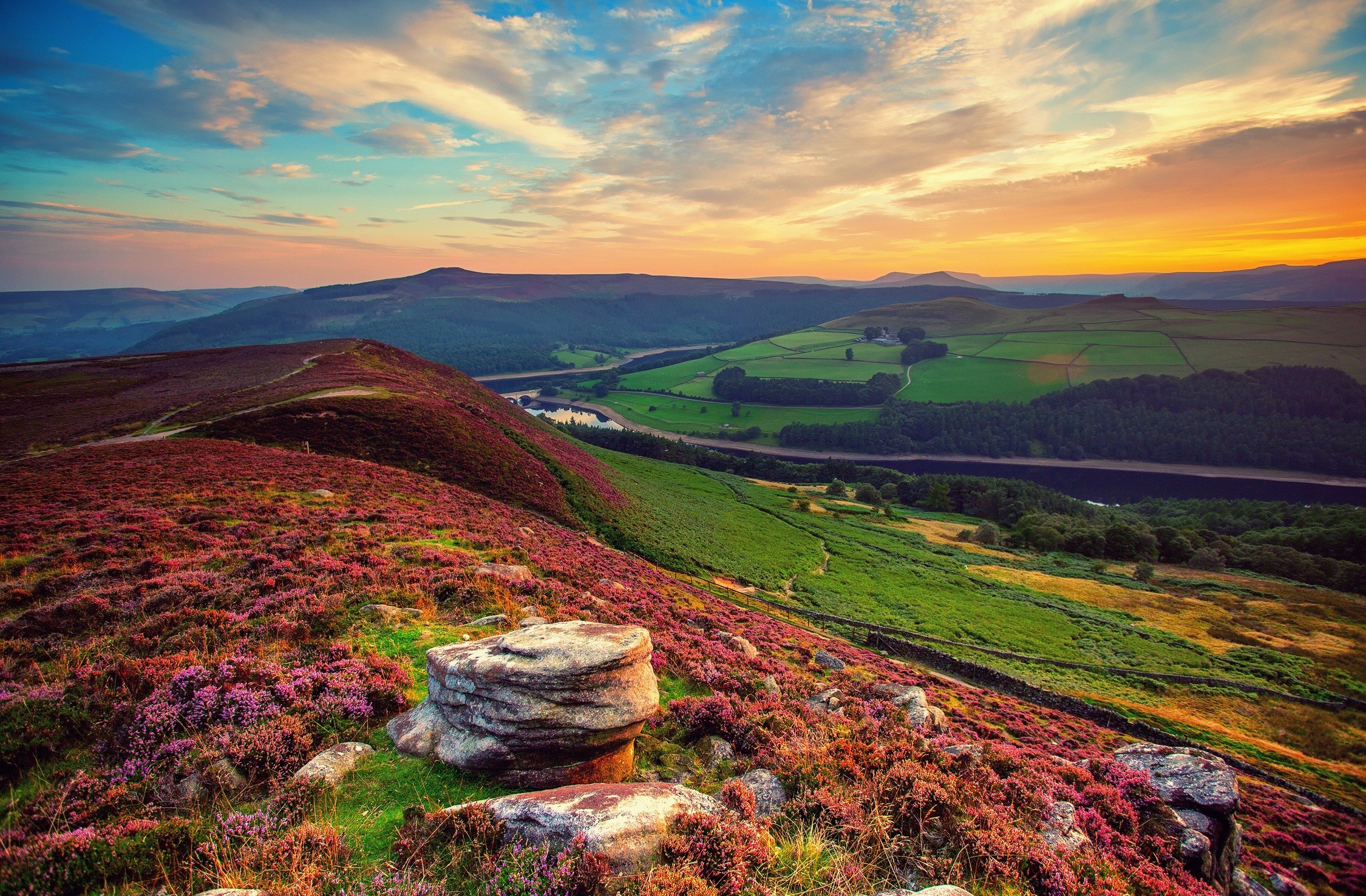 Descarga gratis la imagen Campo, Inglaterra, Atardecer, Tierra/naturaleza en el escritorio de tu PC