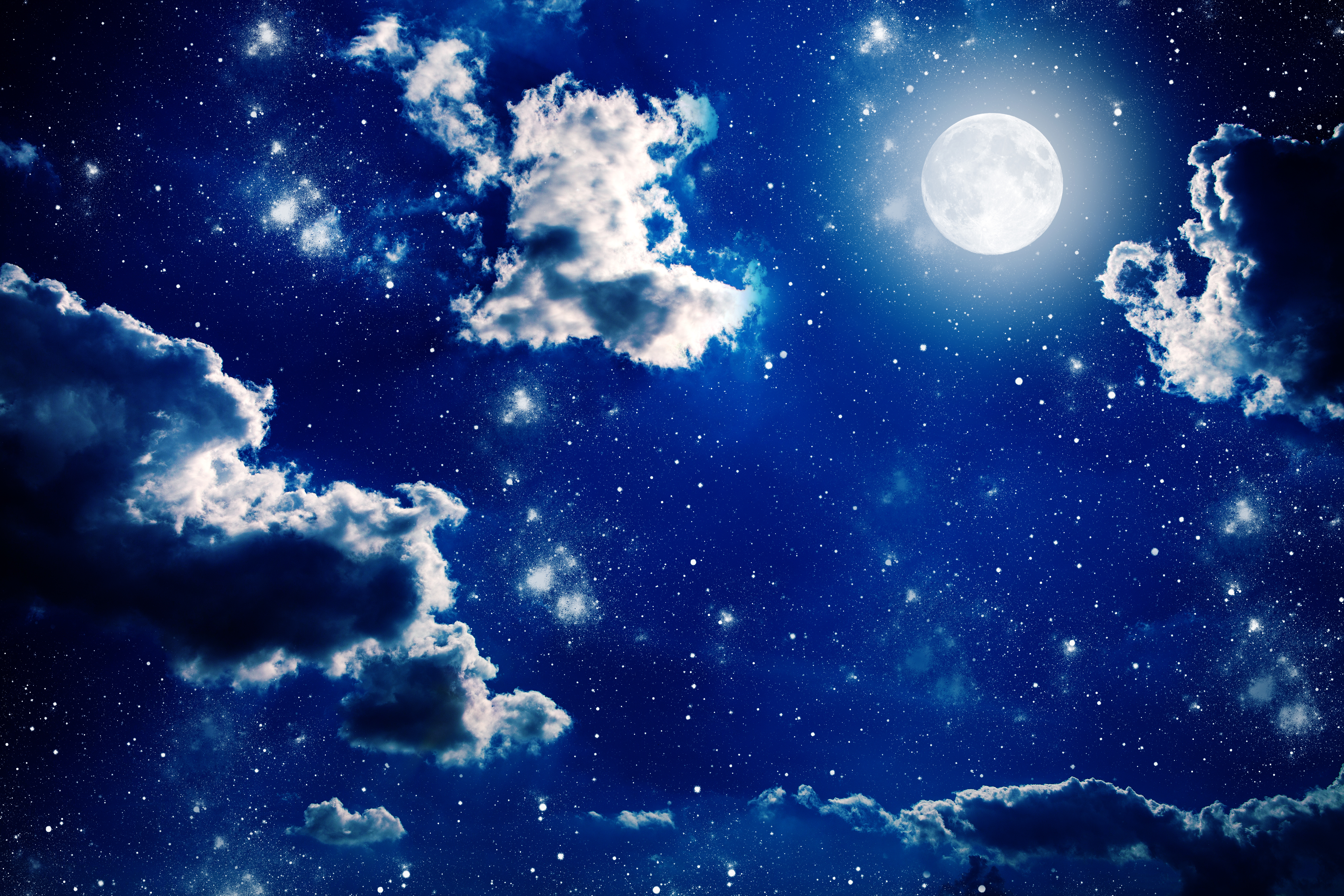 Download mobile wallpaper Sky, Stars, Night, Moon, Earth, Cloud for free.