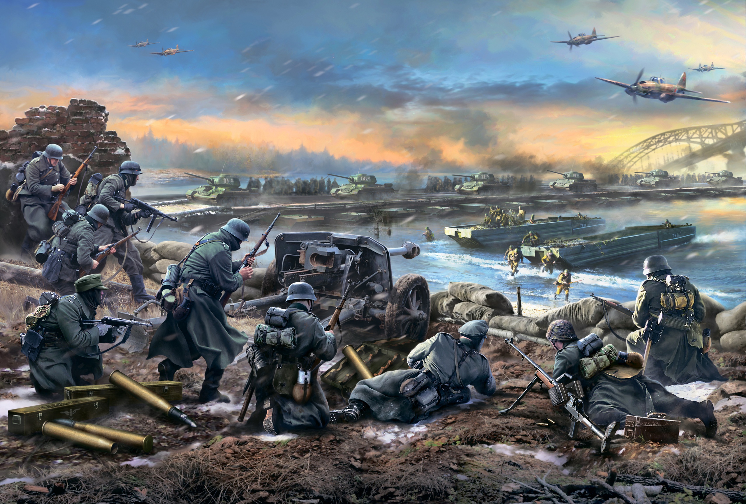 Free download wallpaper Battle, Military, Soldier, Wars, Artillery, T 34 on your PC desktop