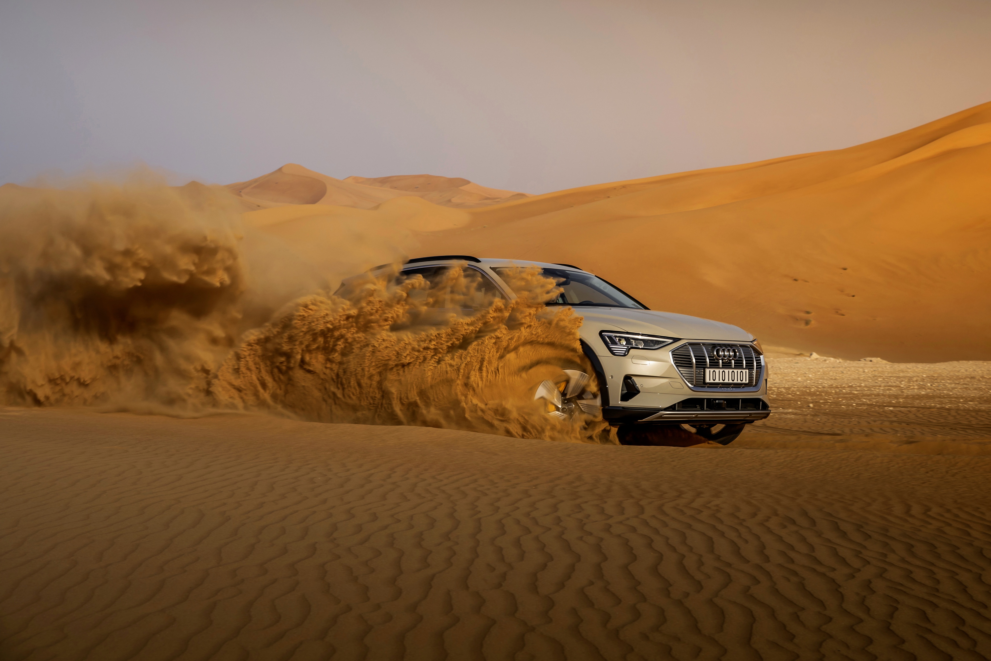 Free download wallpaper Audi, Sand, Desert, Suv, Vehicles, Audi E Tron on your PC desktop