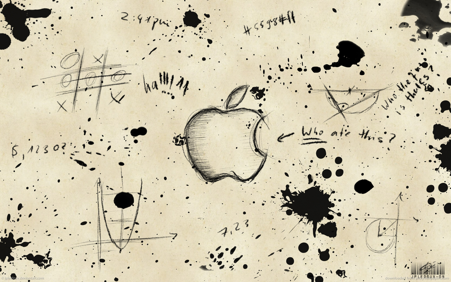 Скачать обои бесплатно Apple, Бренды, Рисунки, Логотипы картинка на рабочий стол ПК