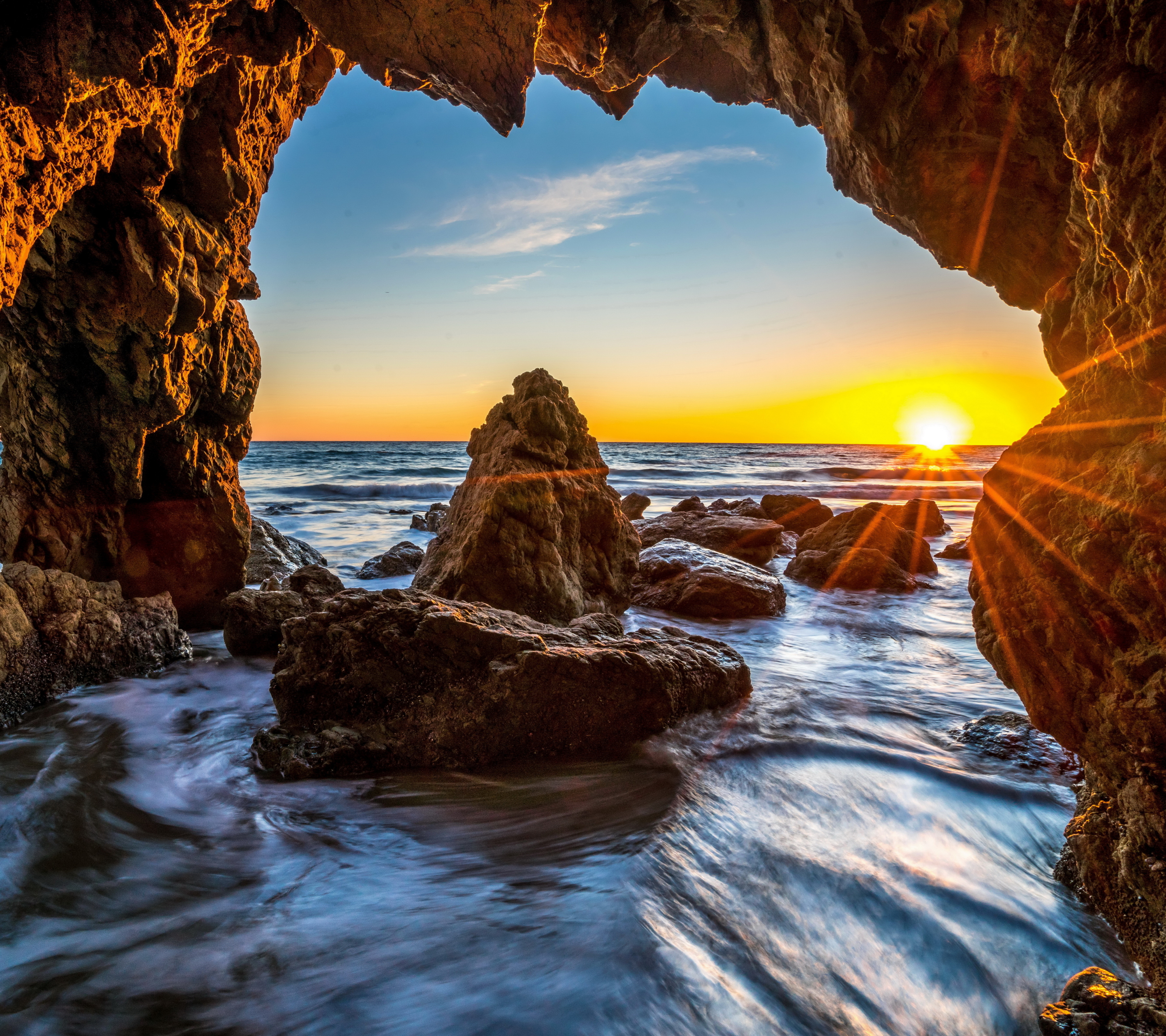 Laden Sie das Natur, Horizont, Ozean, Sonnenaufgang, Höhle, Erde/natur, Höhlen-Bild kostenlos auf Ihren PC-Desktop herunter