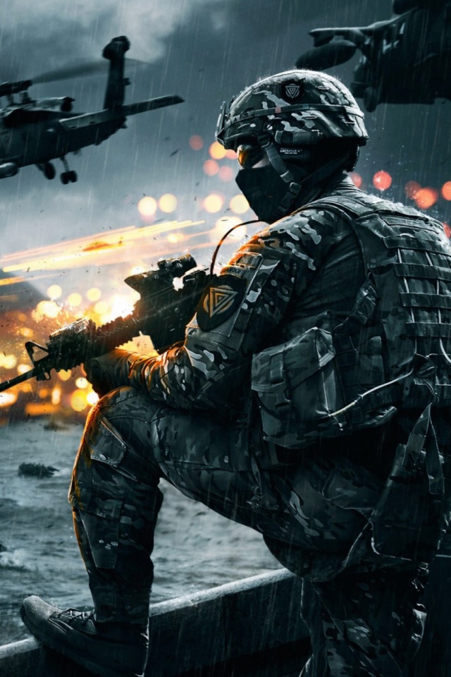 Handy-Wallpaper Waffe, Schlachtfeld, Soldat, Computerspiele, Battlefield 4 kostenlos herunterladen.