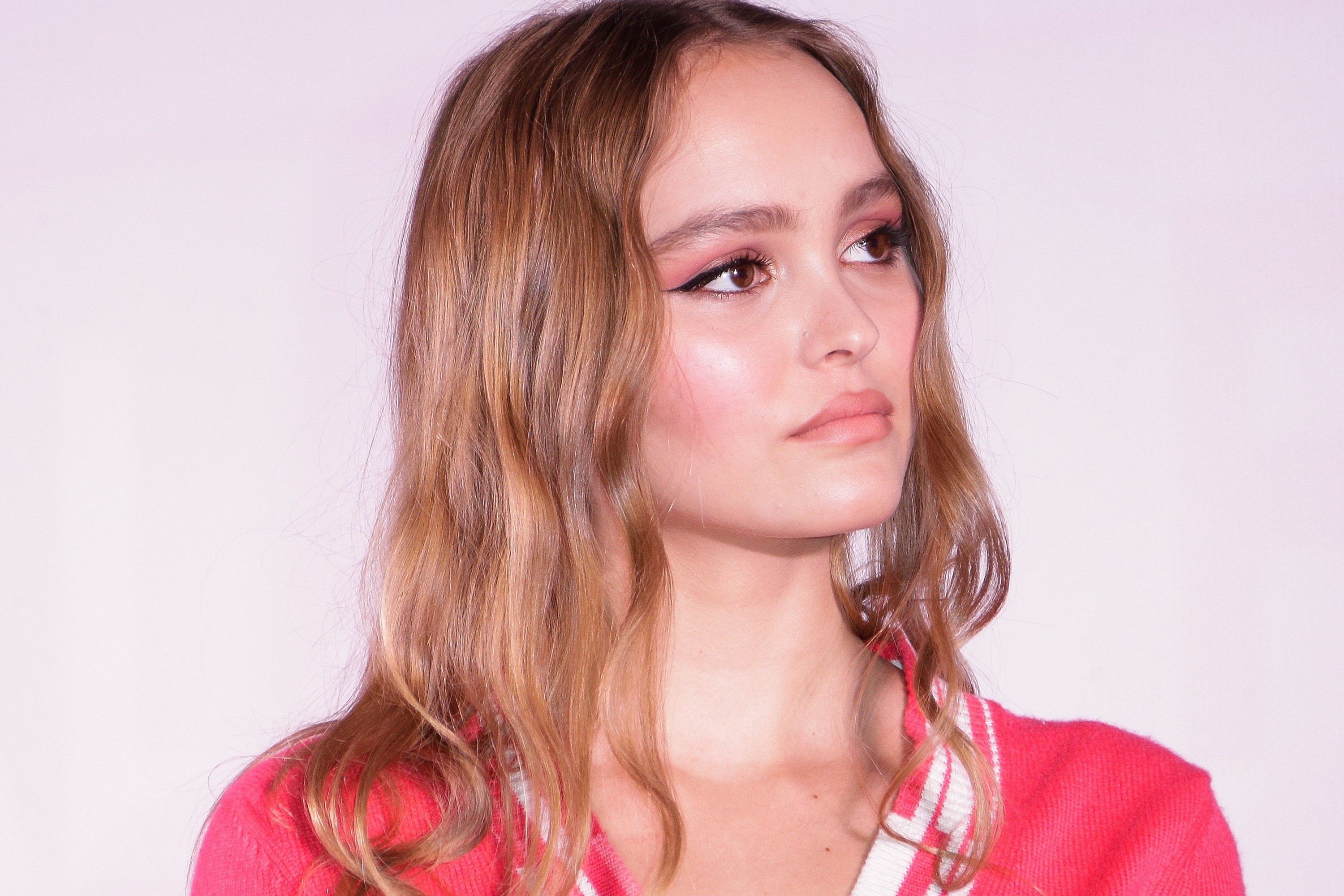 celebrity, lily rose depp, actress, brown eyes, brunette, face, french, model lock screen backgrounds