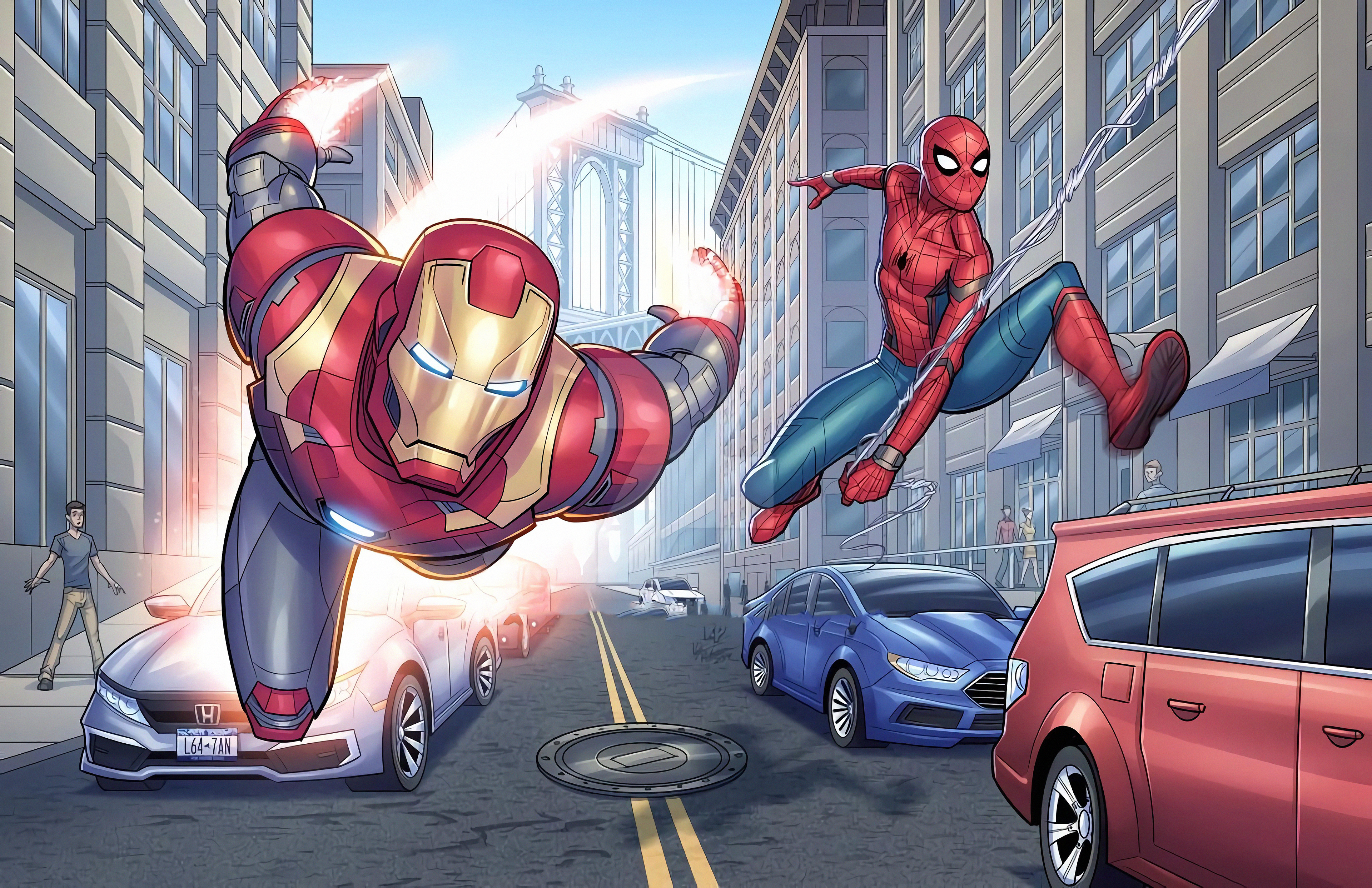 Download mobile wallpaper Spider Man, Iron Man, Avengers, Comics, The Avengers for free.