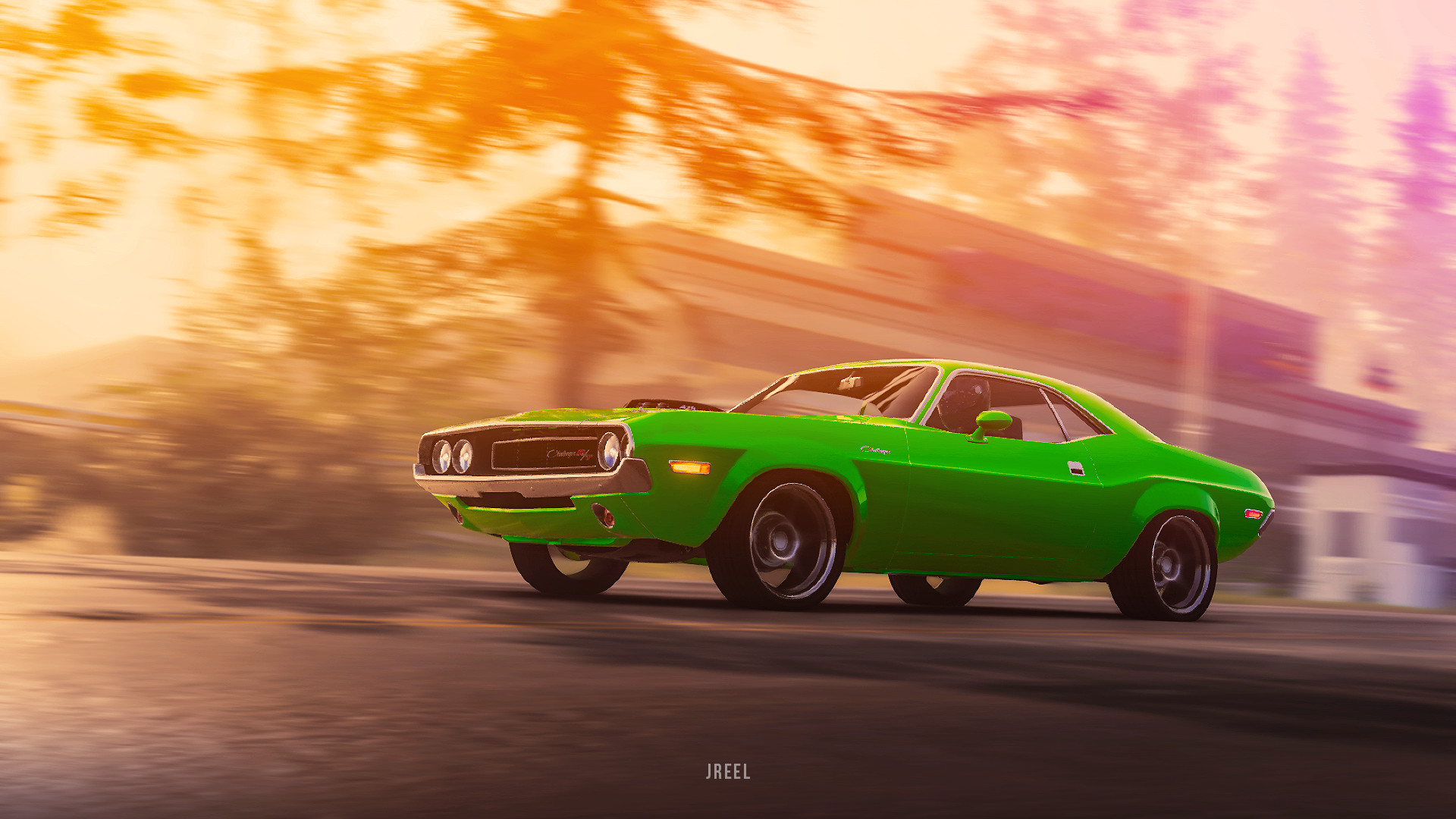 video game, the crew 2, dodge challenger, dodge, green car