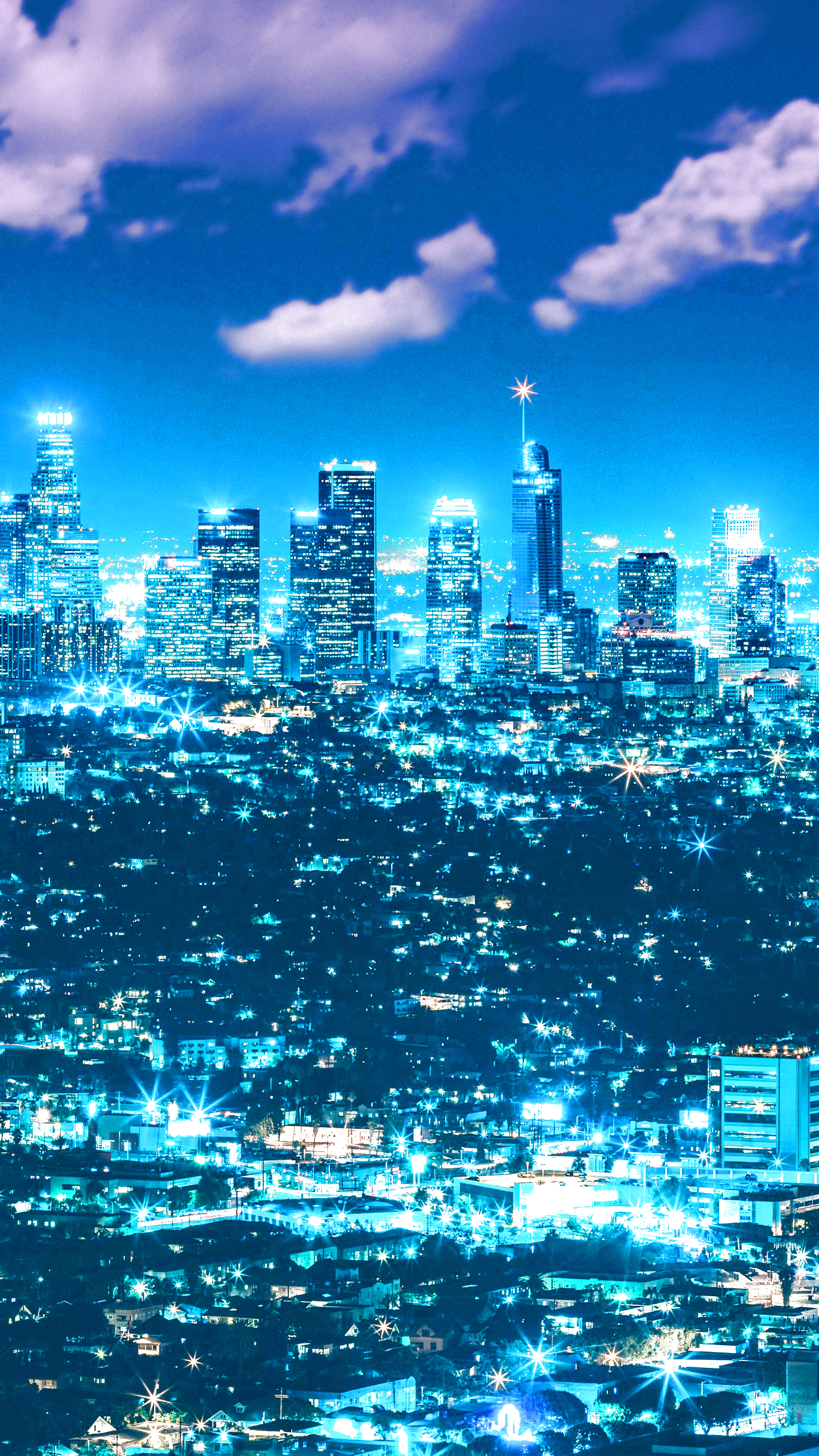 Скачать обои бесплатно Города, Ночь, Город, Свет, Лос Анджелес, Легкий, Сделано Человеком картинка на рабочий стол ПК