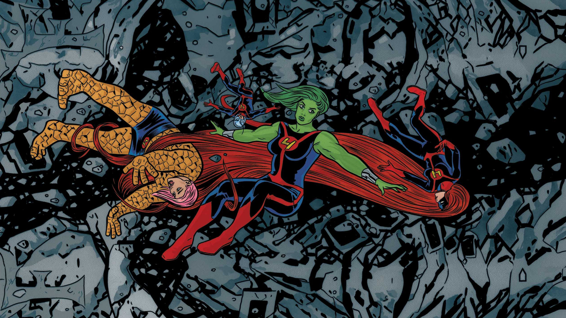 Download mobile wallpaper Comics, Medusa, Thing (Marvel Comics), Fantastic Four, Gamora for free.