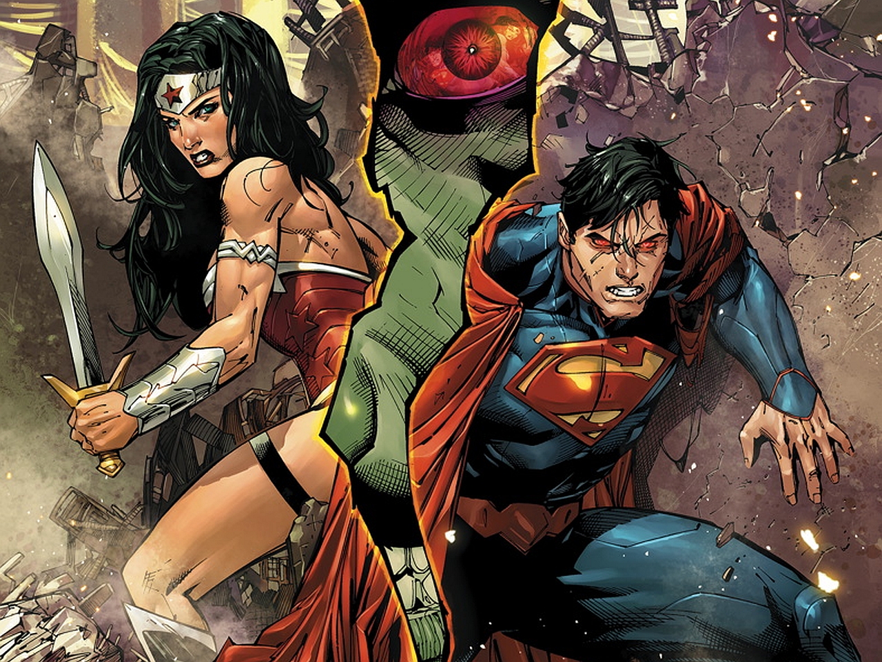 comics, justice league of america, superman, wonder woman