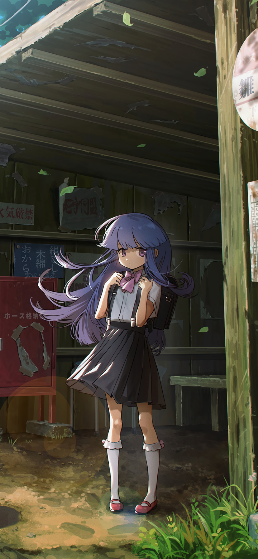 1397178 Hintergrundbild herunterladen animes, higurashi no naku koro ni, lila haare, lila augen, rock, lange haare, furude rika - Bildschirmschoner und Bilder kostenlos