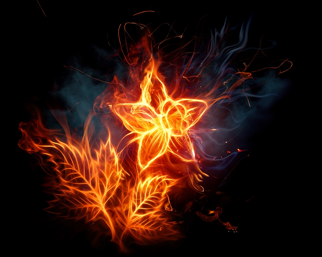 Download mobile wallpaper Fire, Pictures, Flowers for free.