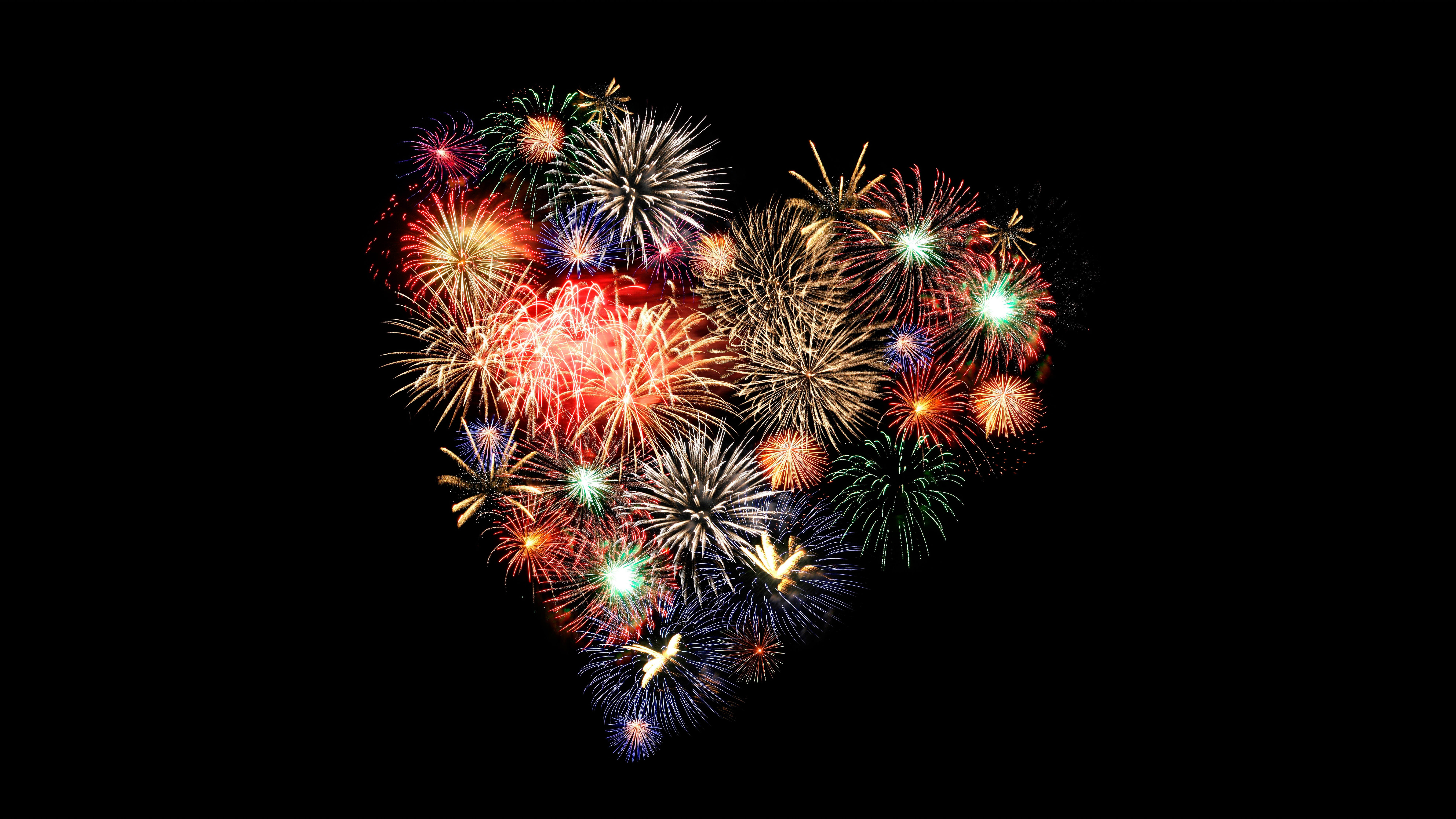 photography, fireworks, heart shaped, night