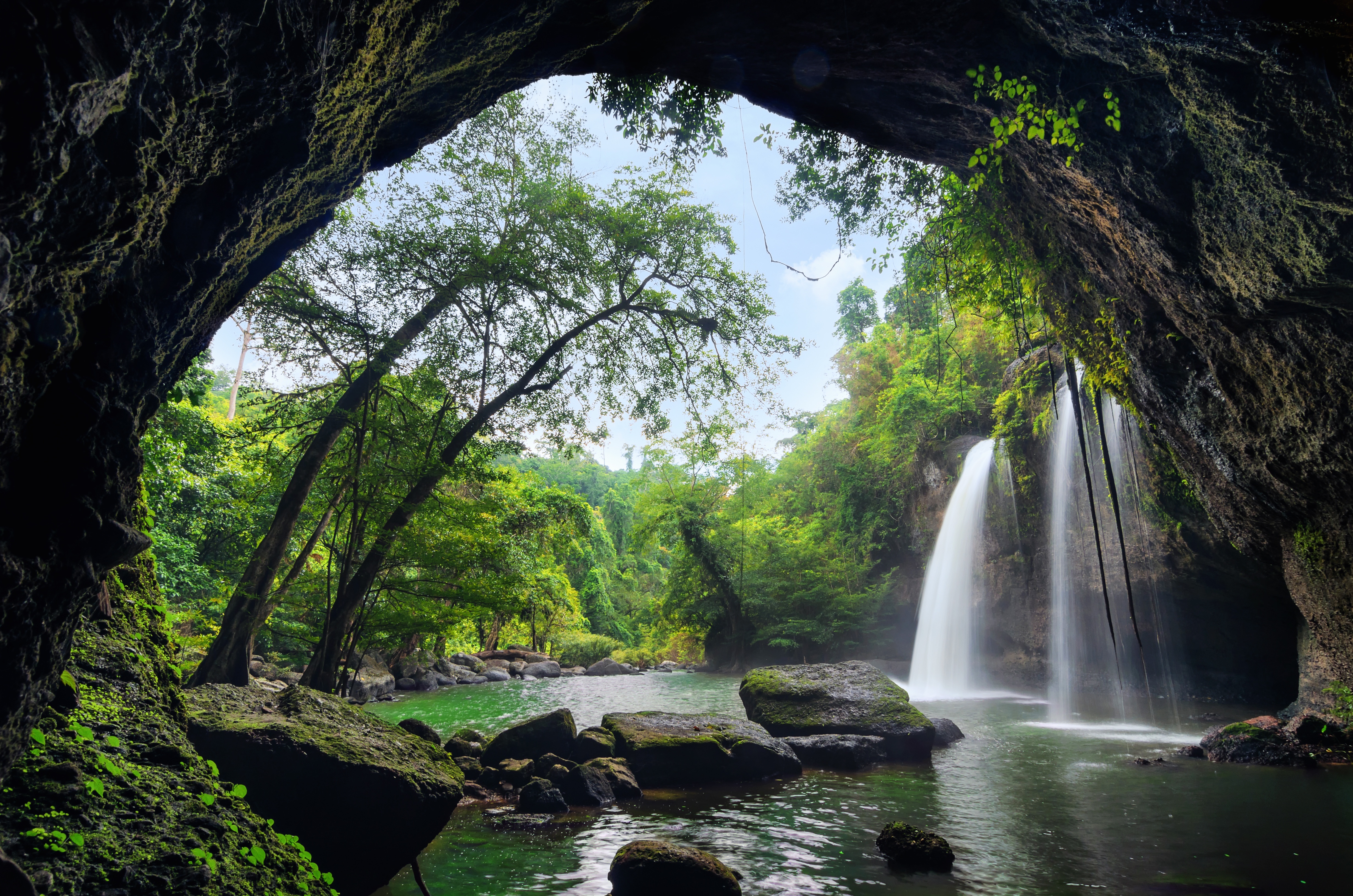 Free download wallpaper Nature, Waterfalls, Waterfall, Earth, Greenery on your PC desktop