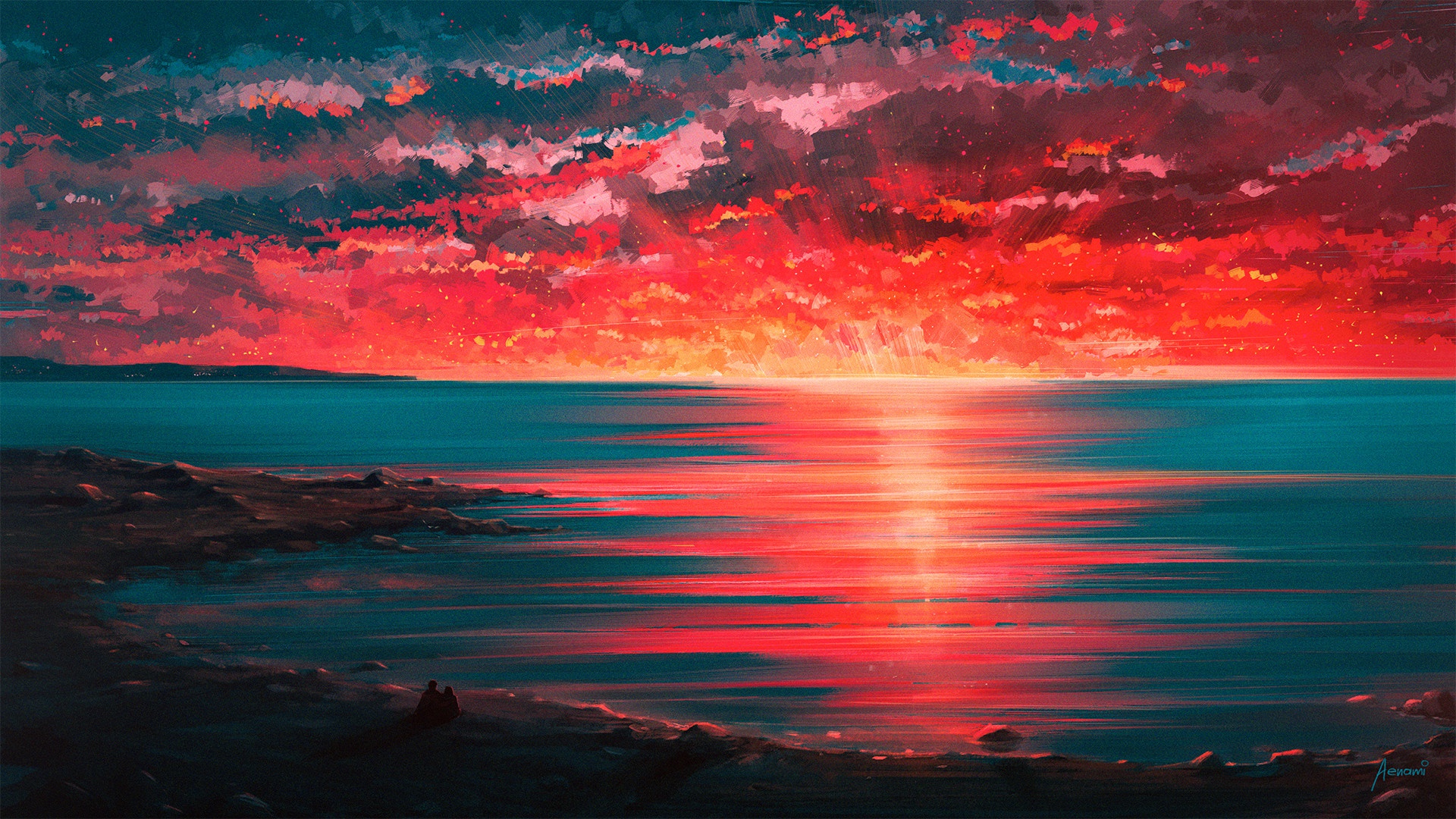 Laden Sie das Landschaft, Sonnenuntergang, Künstlerisch-Bild kostenlos auf Ihren PC-Desktop herunter