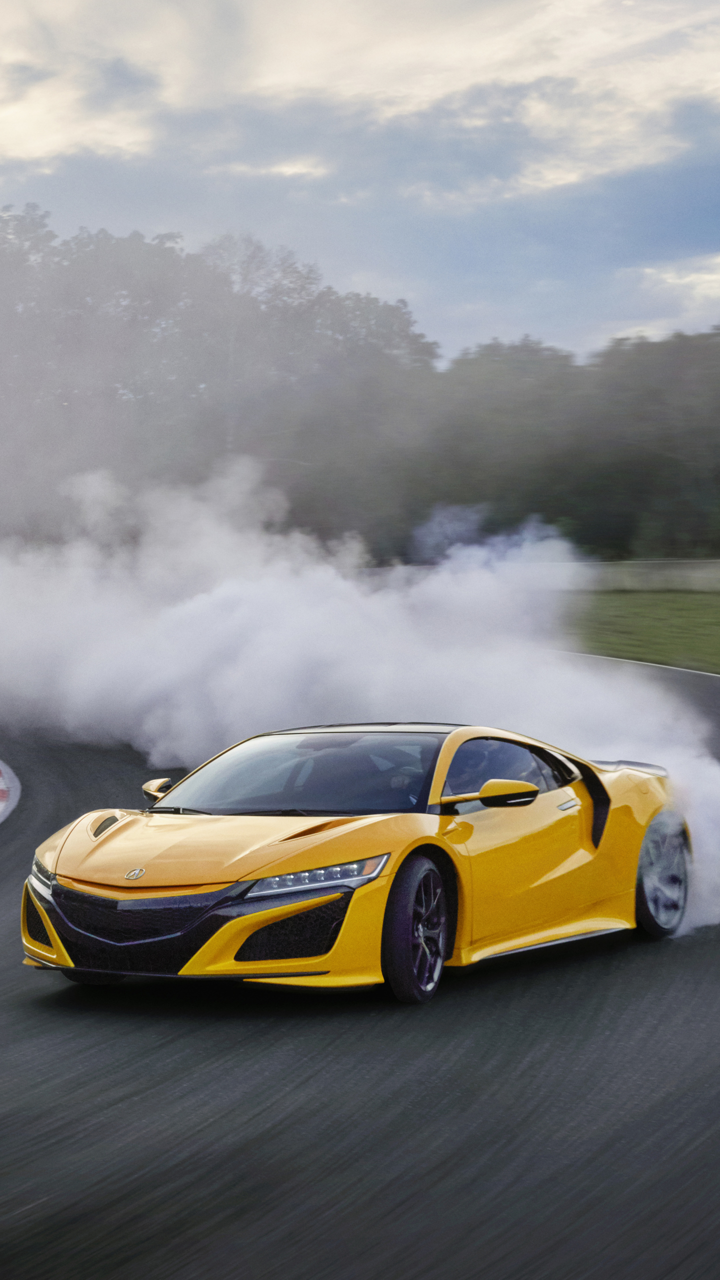 Download mobile wallpaper Acura, Car, Supercar, Vehicle, Vehicles, Yellow Car, Acura Nsx for free.