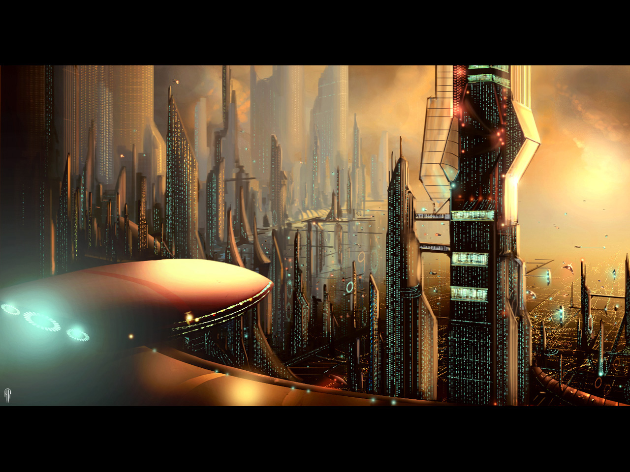 Download mobile wallpaper City, Sci Fi, Spaceport for free.