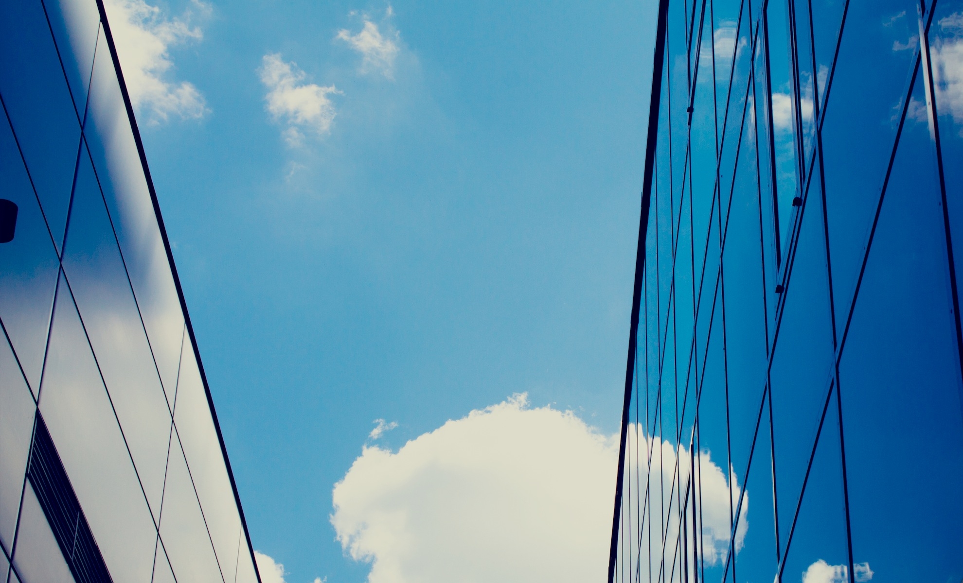 Download mobile wallpaper Building, Sky, Clouds, Miscellanea, Miscellaneous, Glass for free.